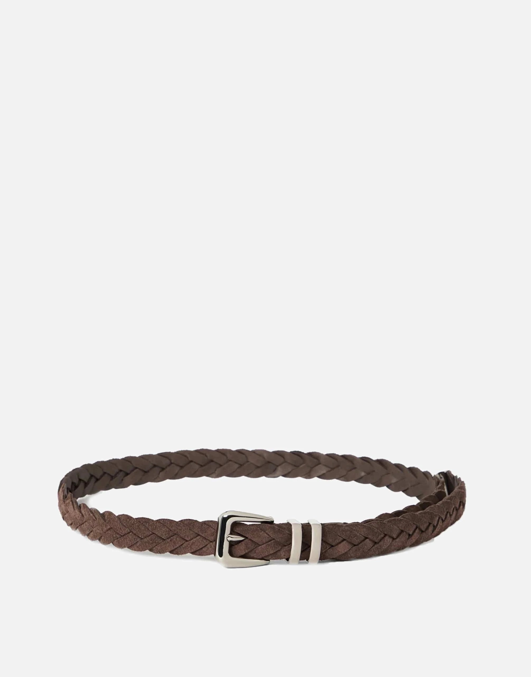 Brunello Cucinelli Brown Braided Leather Belt