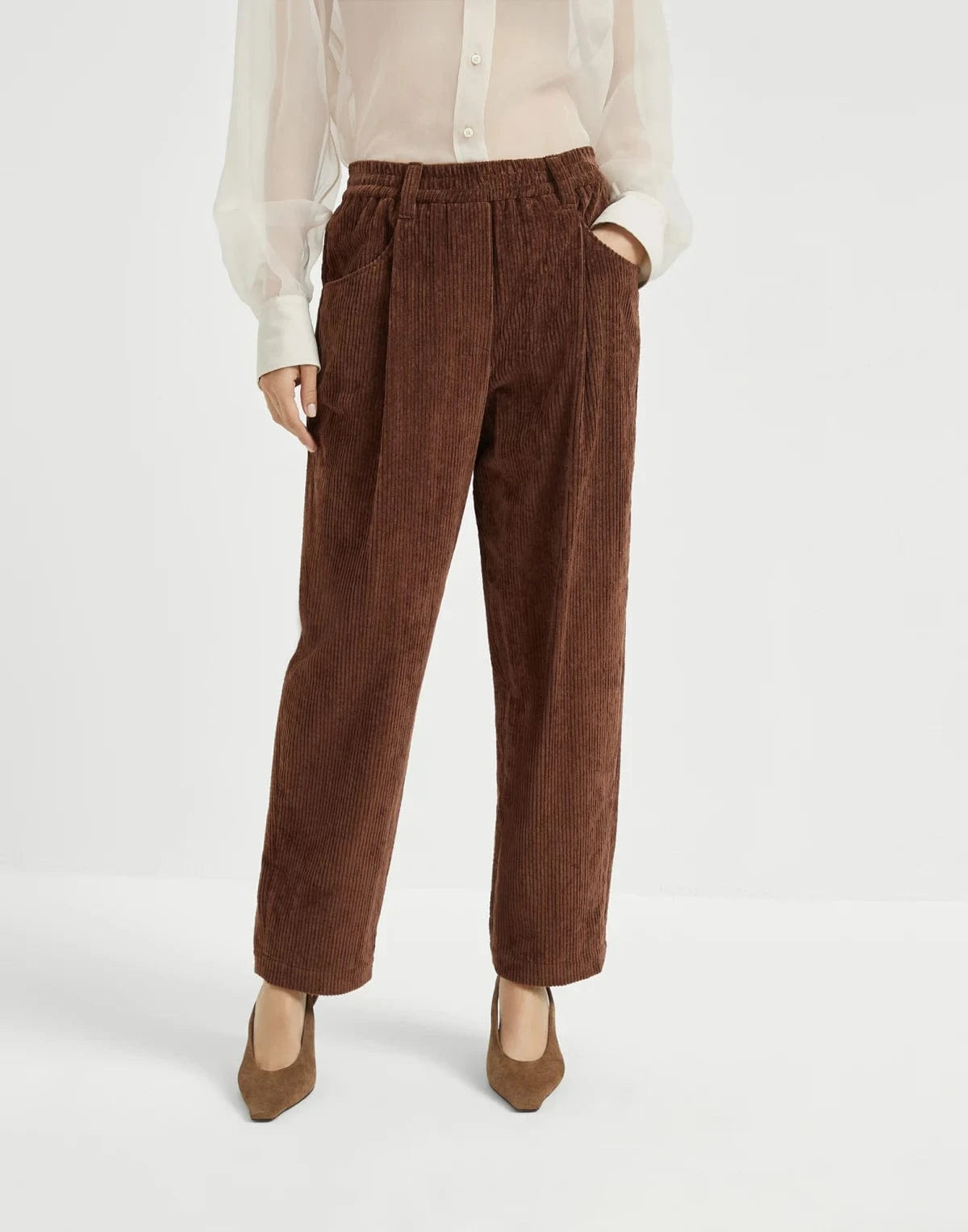 Brunello Cucinelli Brown Corduroy Baggy Trousers