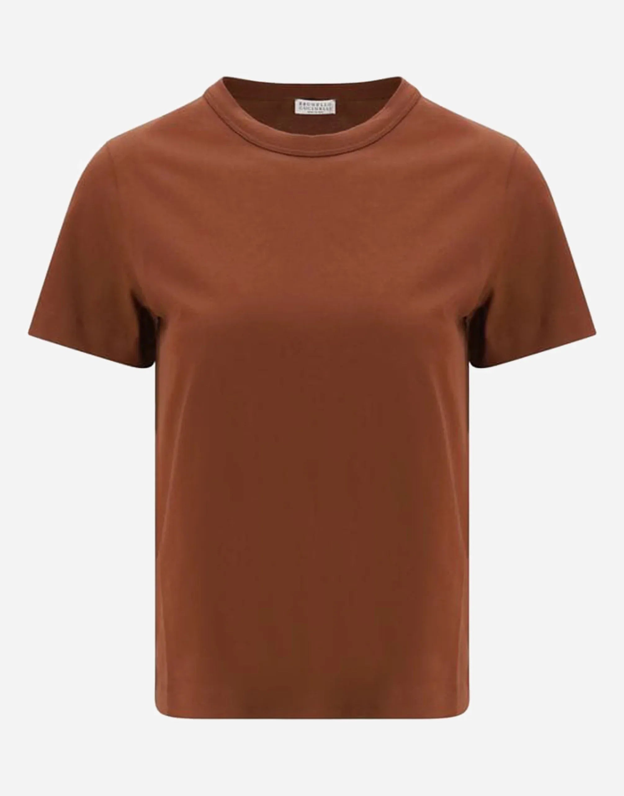 Brunello Cucinelli Brown Cotton Jersey Monili T-Shirt
