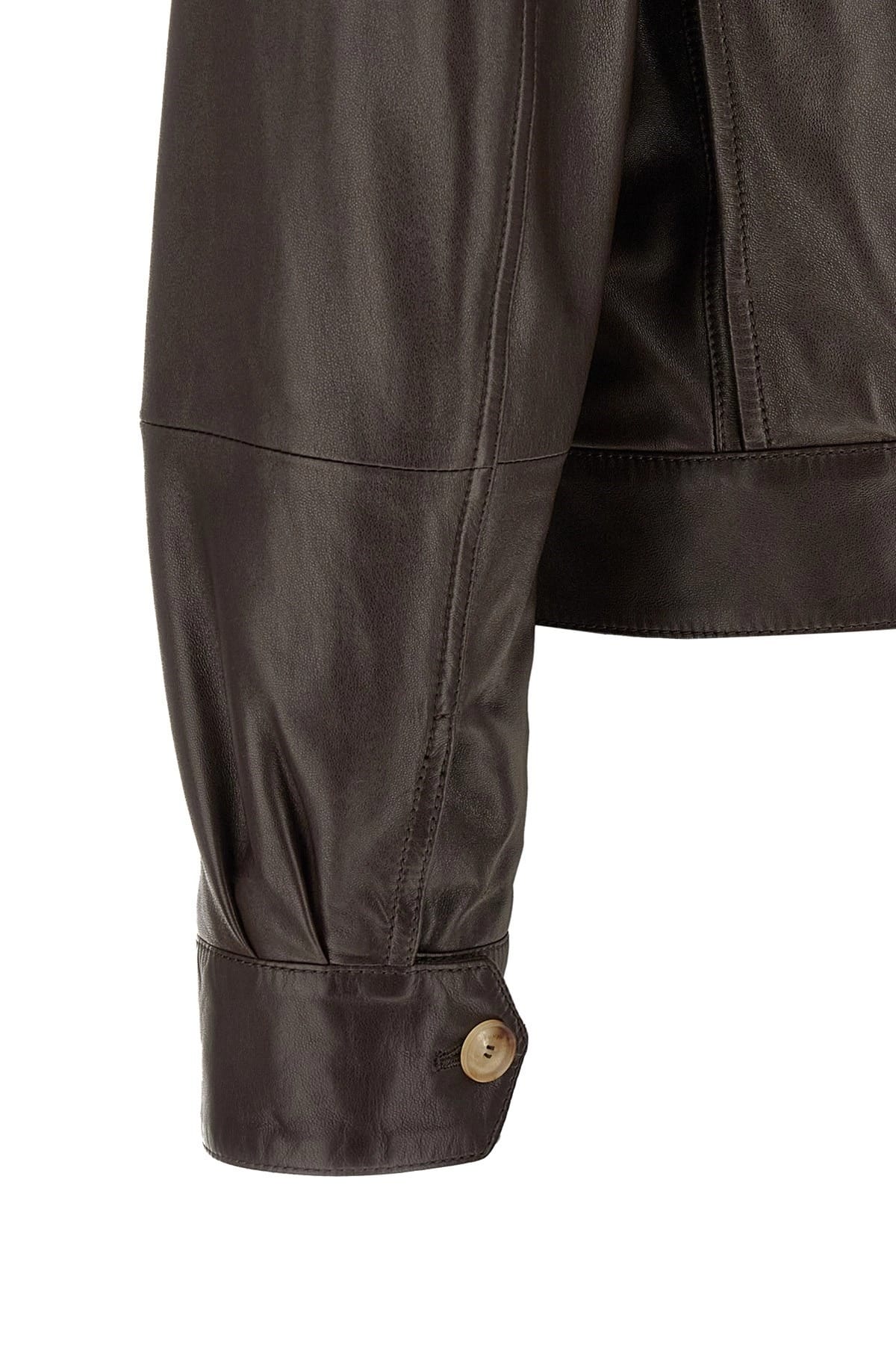 Brunello Cucinelli Brunello Cucinelli Brown Nappa Leather Jacket