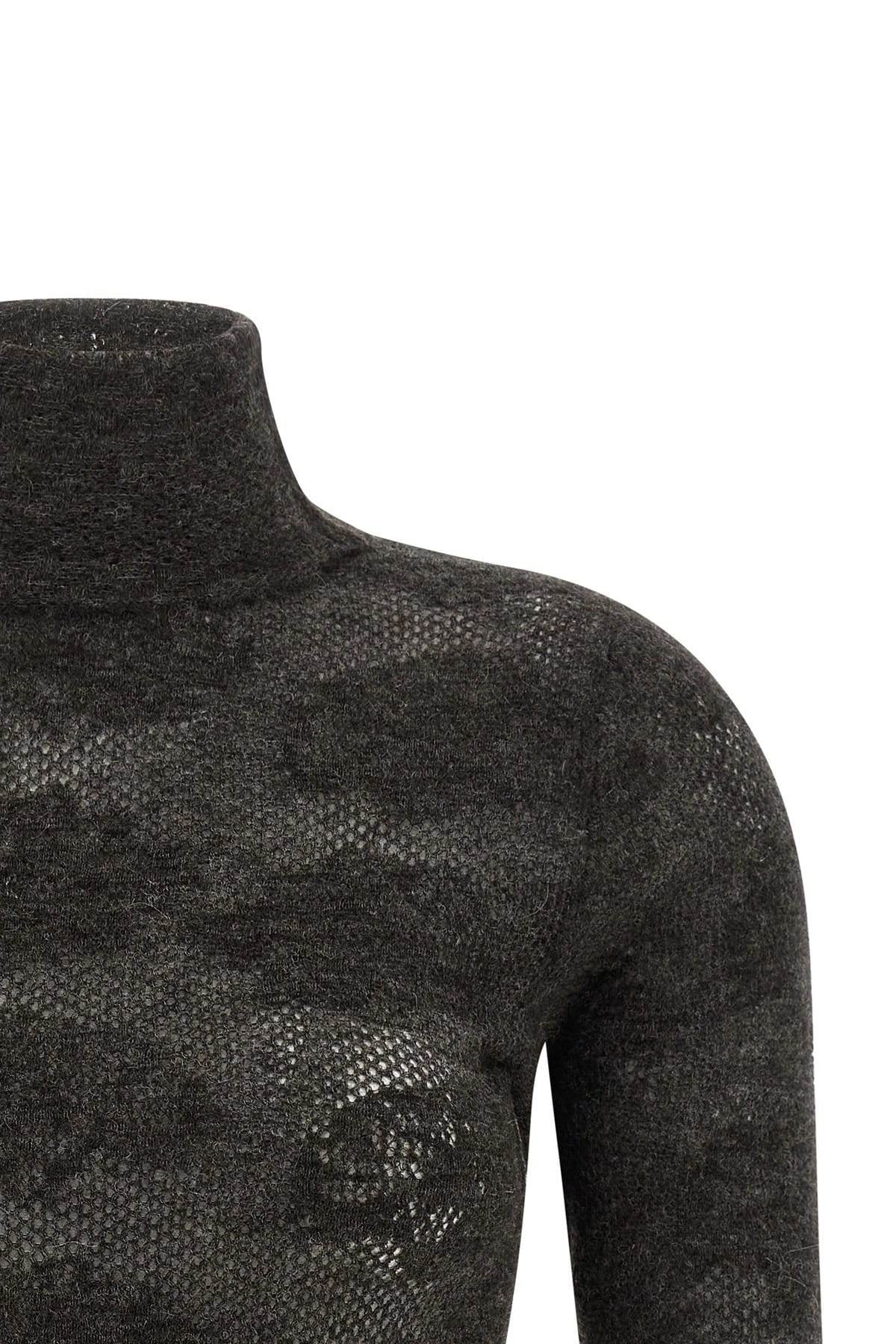 Brunello Cucinelli Brunello Cucinelli Brown Openwork Turtle-Neck Sweater