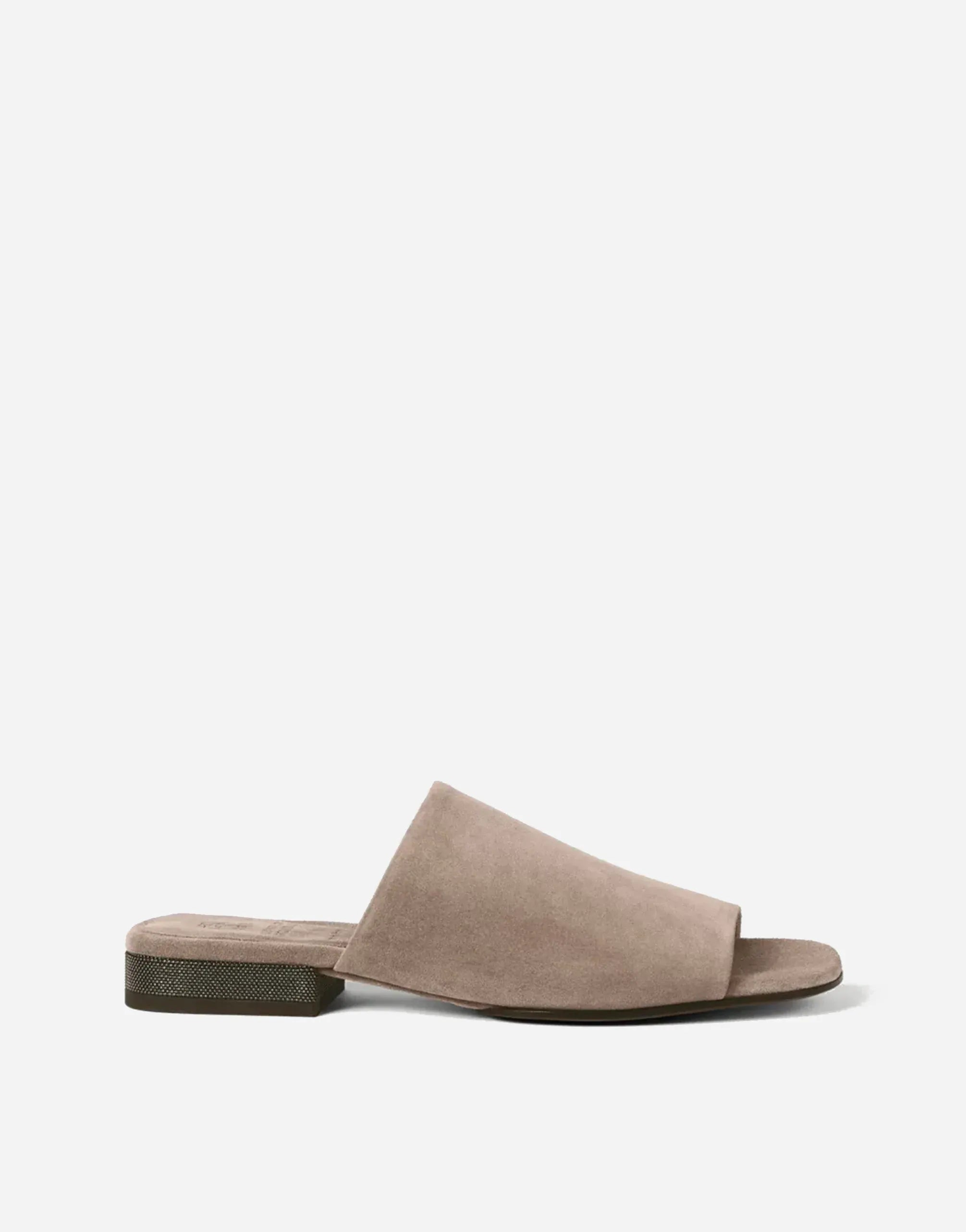 Brunello Cucinelli Brown Suede Monili Mules