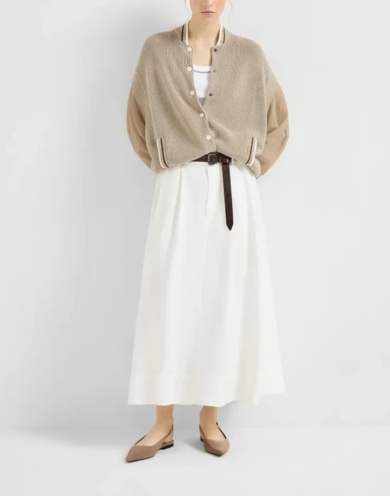 Brunello Cucinelli Brown Suede Shiny Detail Flat Slingbacks