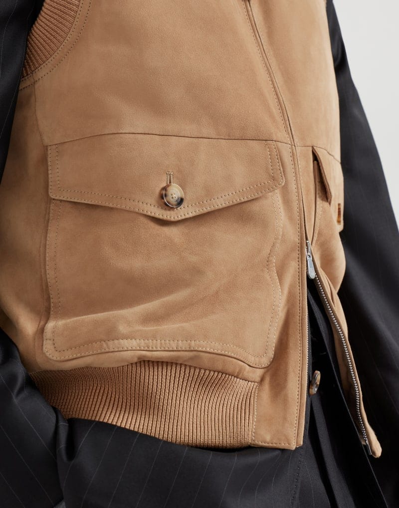 Brunello Cucinelli Brown Suede Thermore® Padding Gilet
