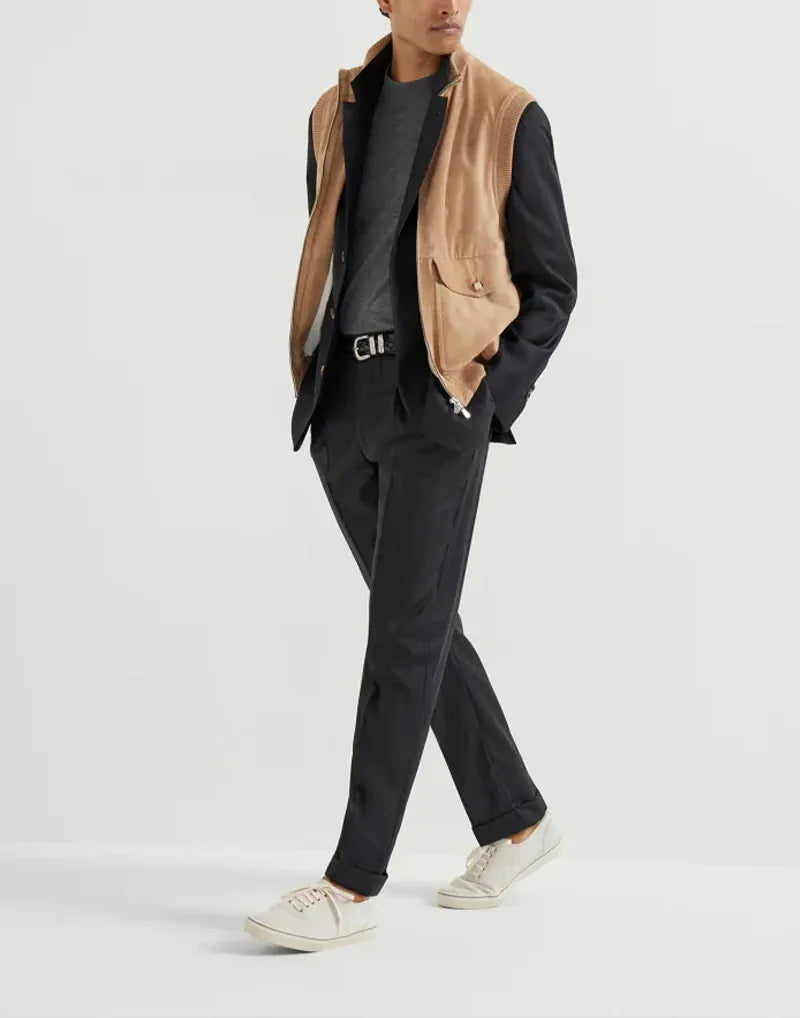 Brunello Cucinelli Brown Suede Thermore® Padding Gilet - alternate view