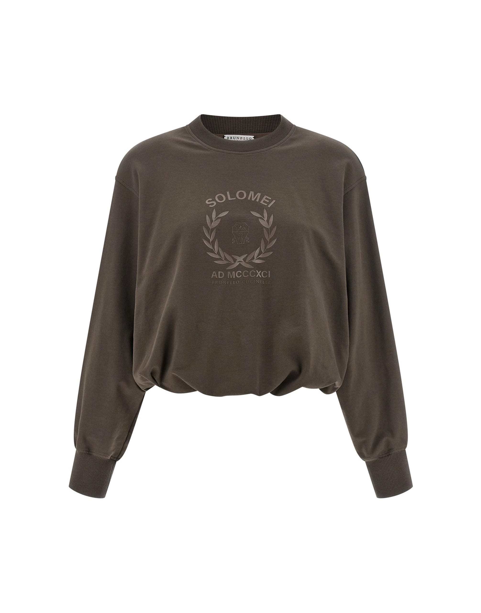 Brunello Cucinelli Brunello Cucinelli Brown Tech Cotton Sweatshirt