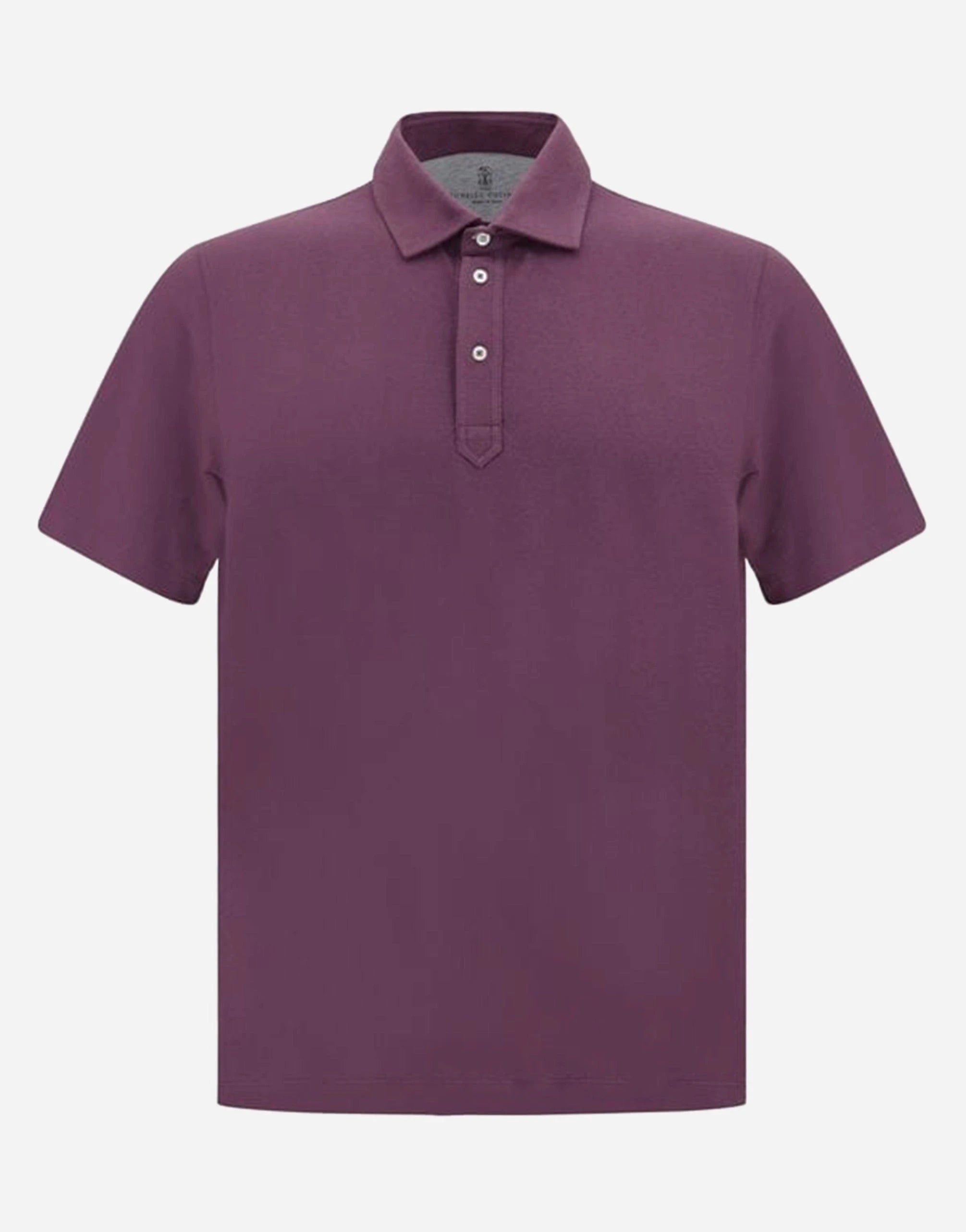 Brunello Cucinelli Burgundy Cotton Piqué Polo Shirt