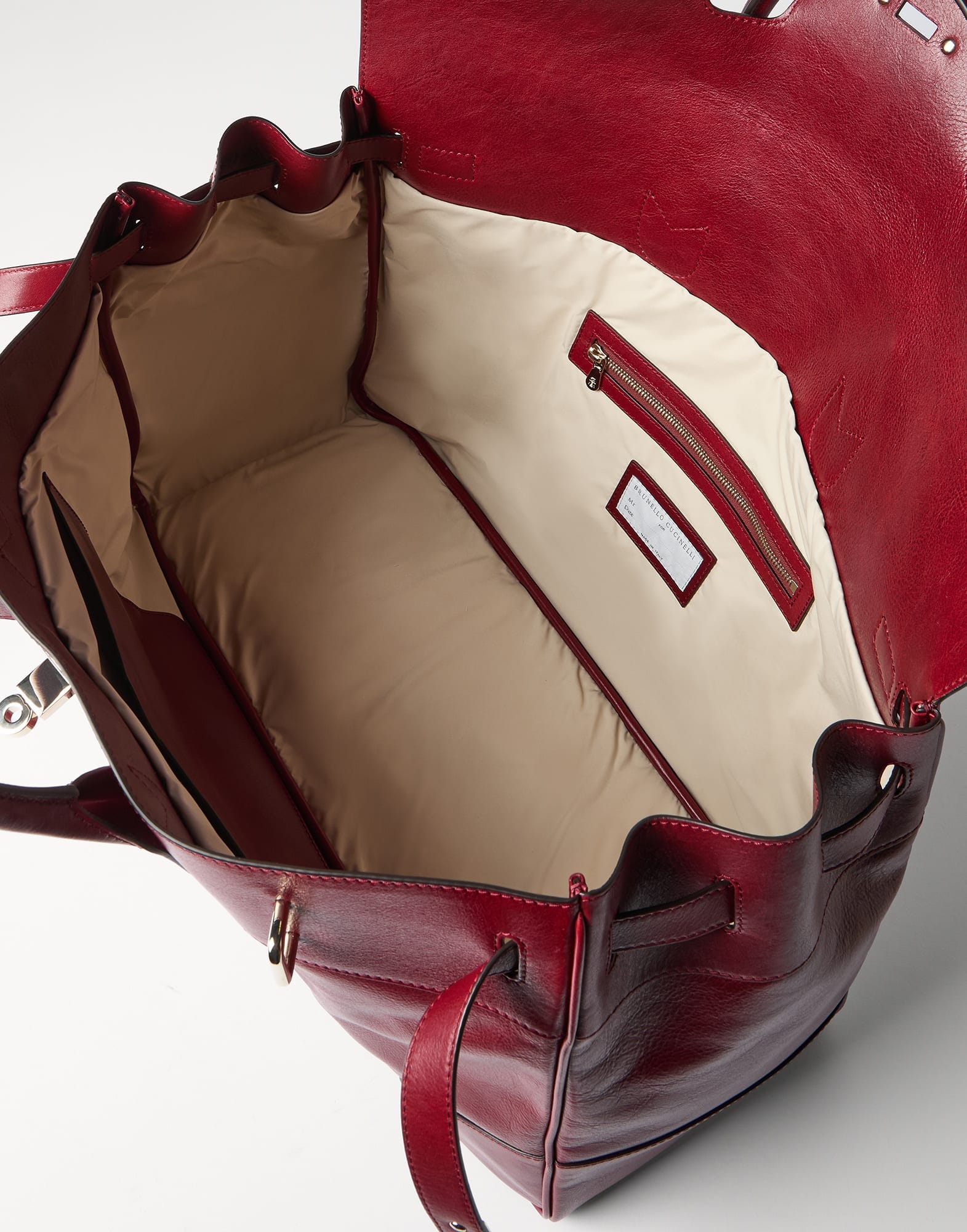 Brunello Cucinelli Burnished Leather Country Duffel Bag