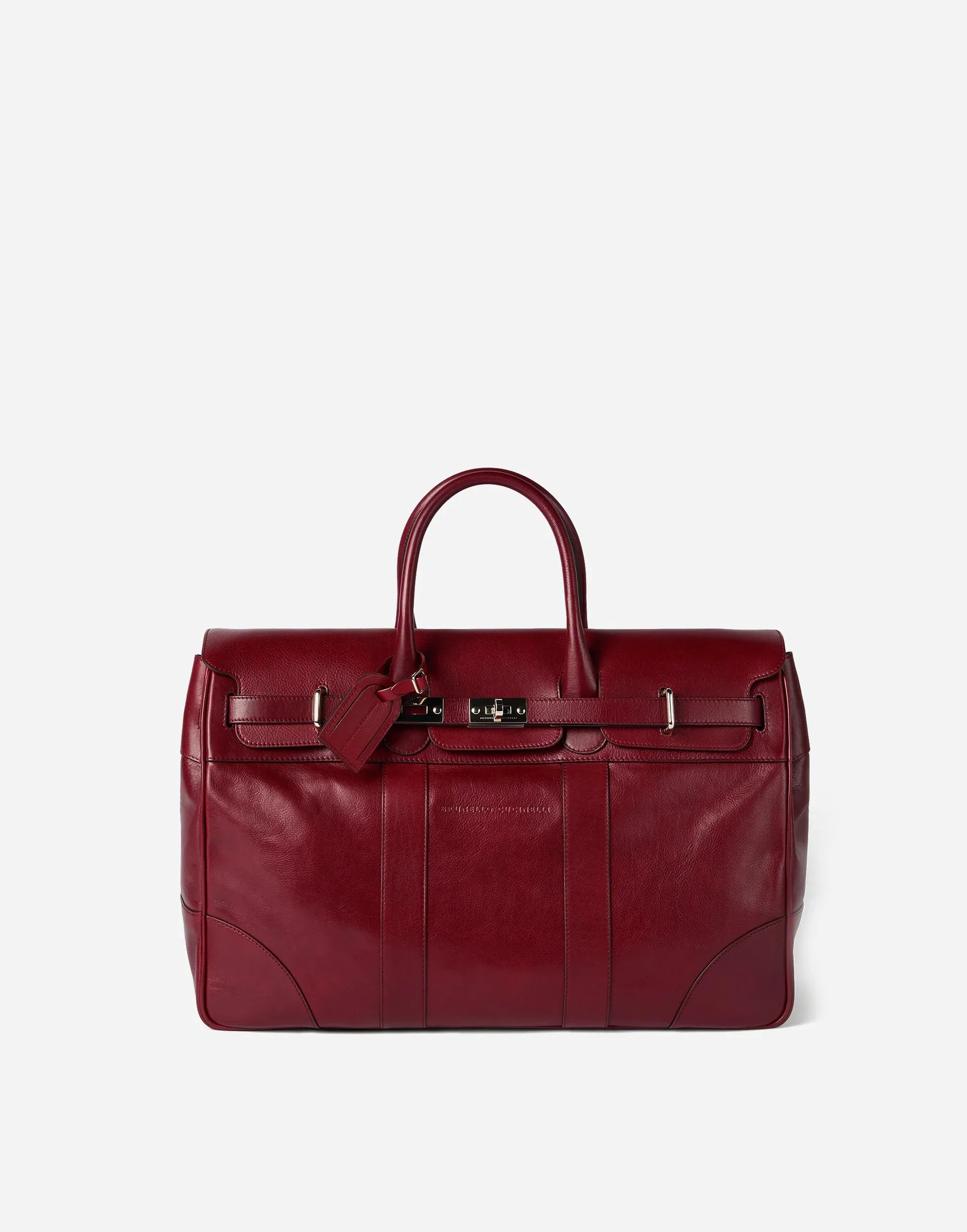 Brunello Cucinelli Burnished Leather Country Duffel Bag