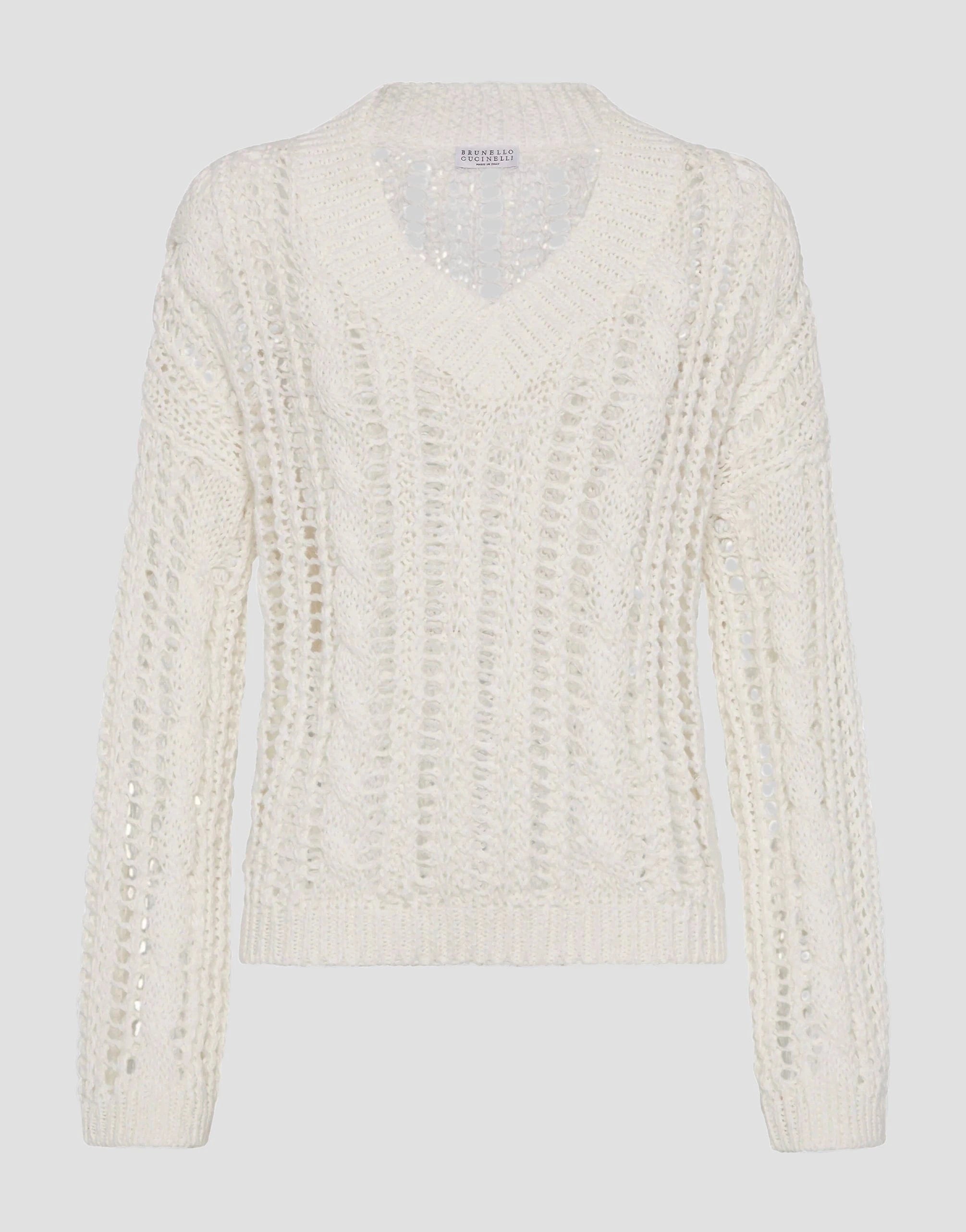 Brunello Cucinelli Cable & Mesh Sweater