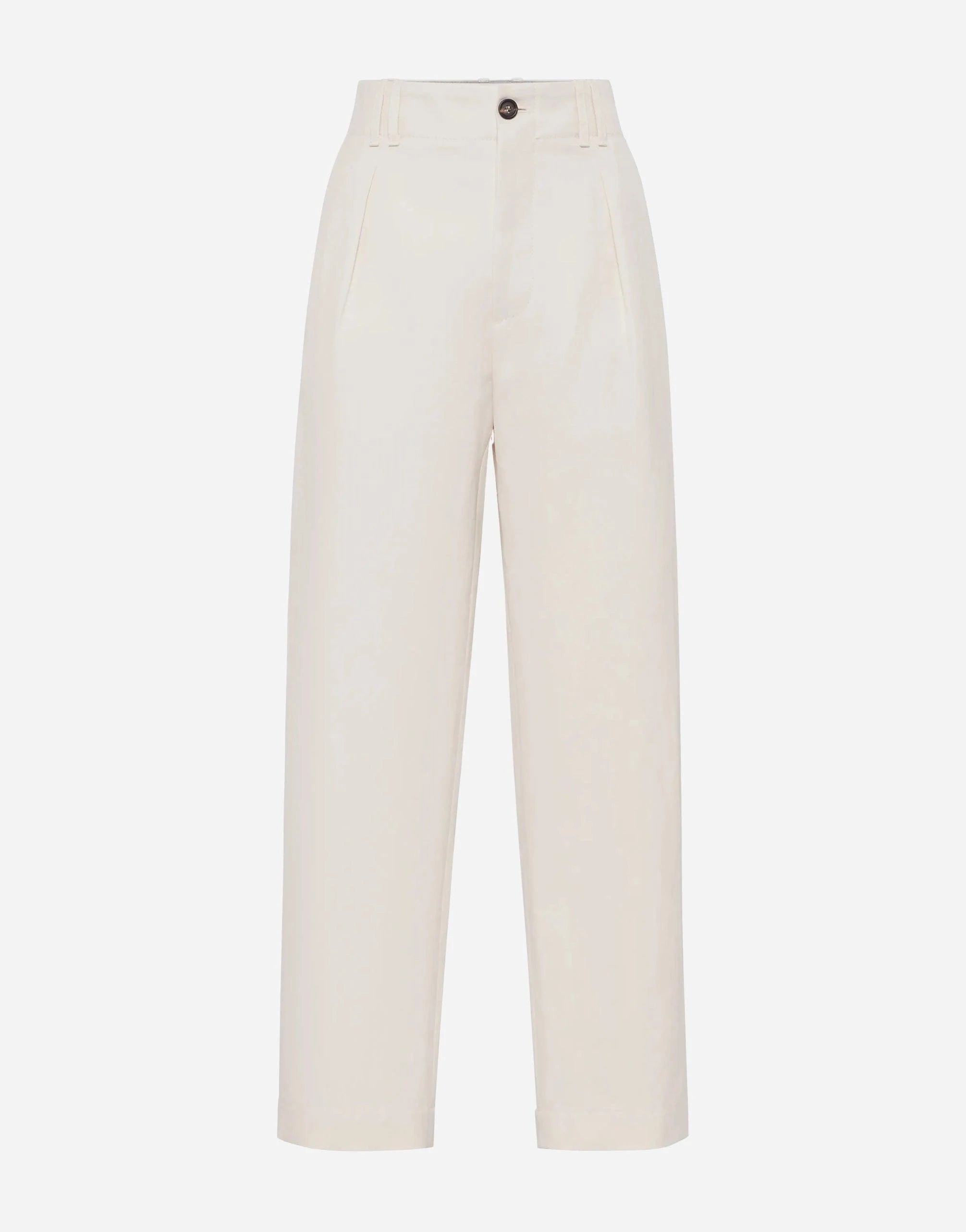 Brunello Cucinelli Canvas Pleated Chino Trousers