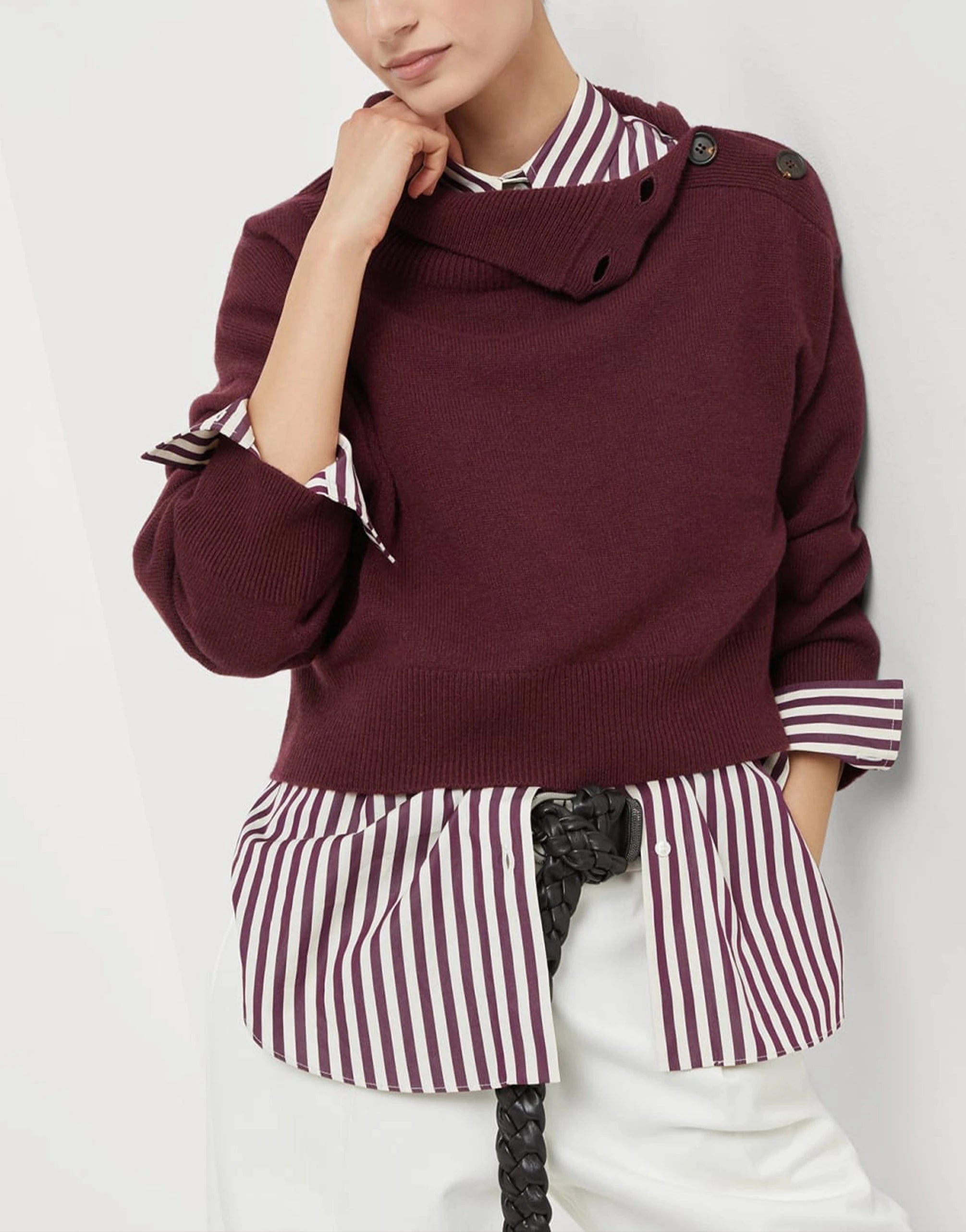 Brunello Cucinelli Cashmere Cropped Turtleneck Sweater