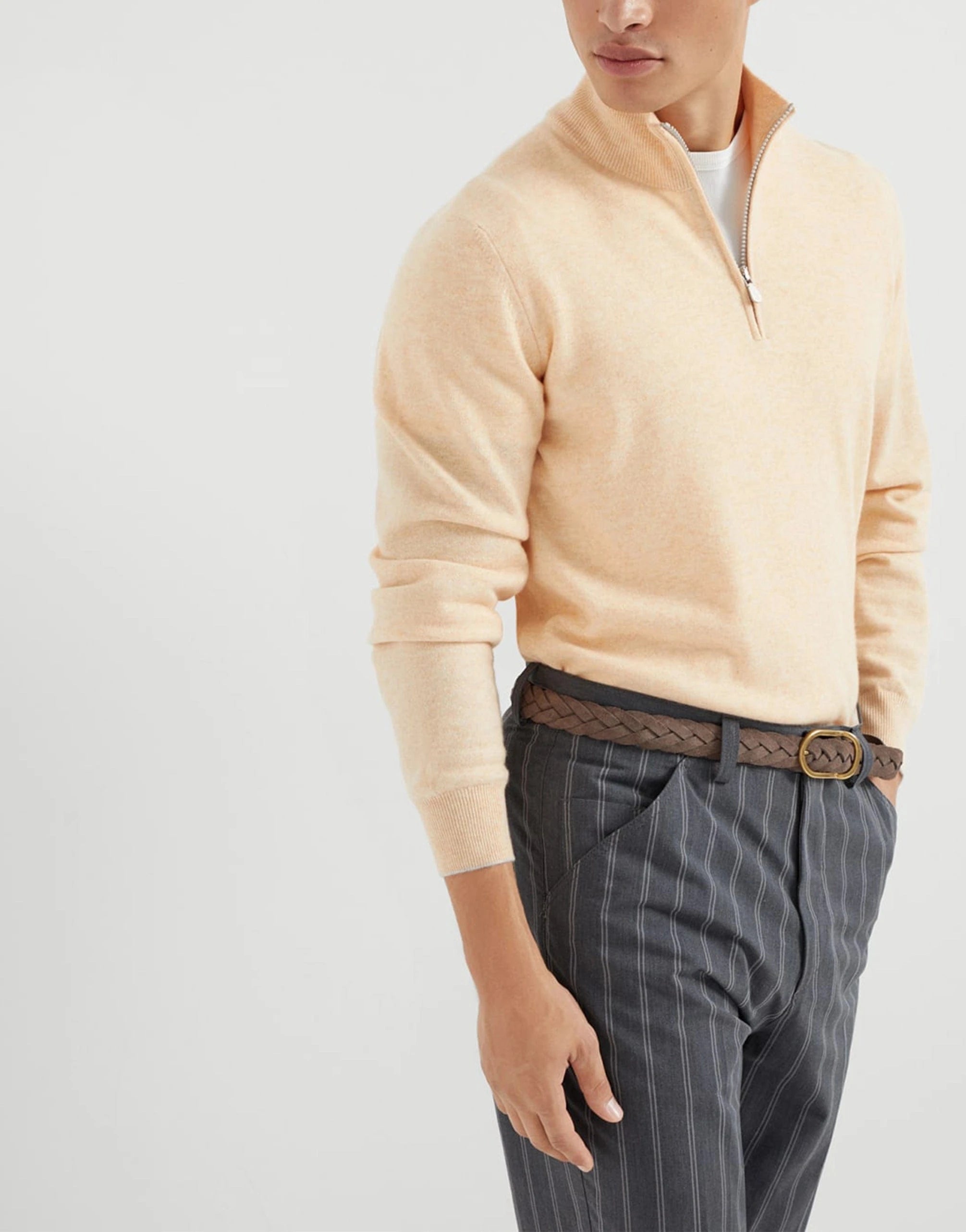 Brunello Cucinelli Cashmere Half-Zip Turtleneck Sweater