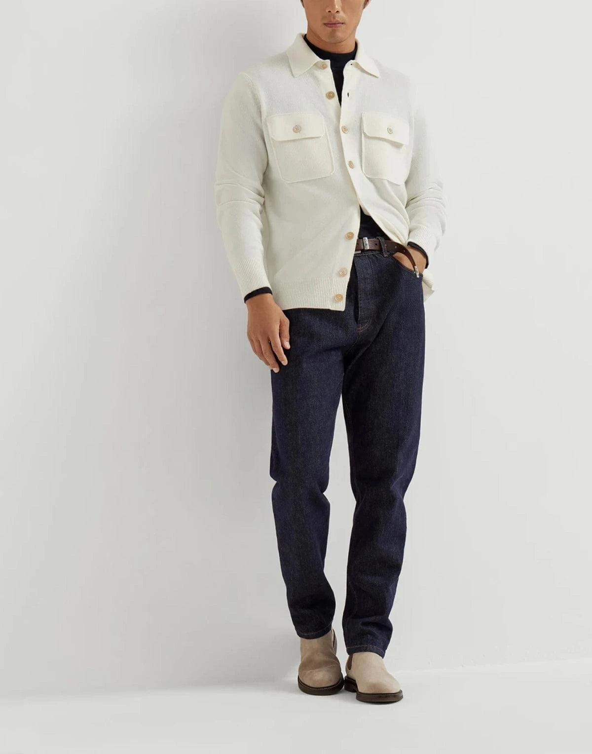 Brunello Cucinelli Cashmere Shirt-Style Cardigan