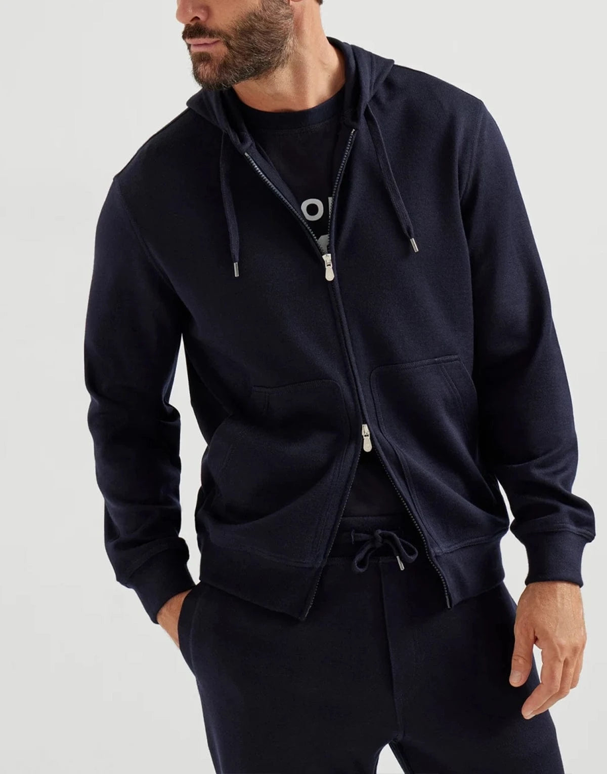 Brunello Cucinelli Cashmere-Silk Blend French Terry Hoodie