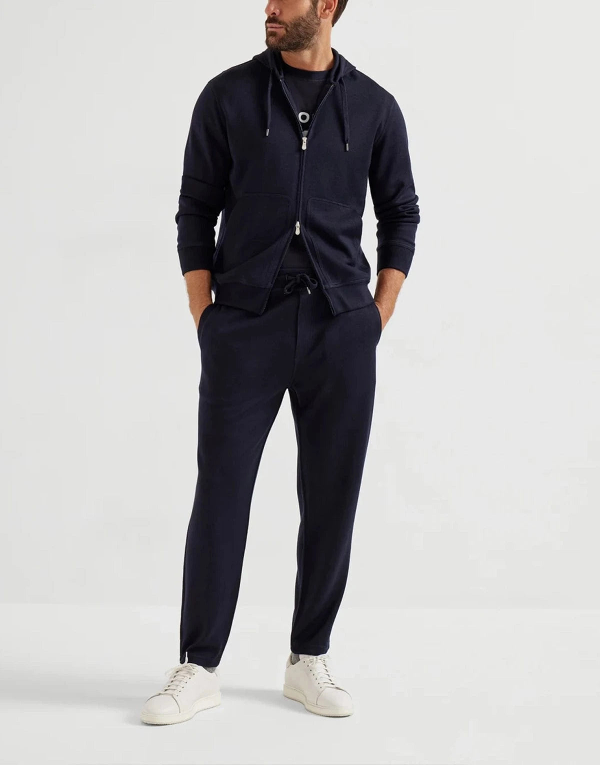 Brunello Cucinelli Cashmere-Silk Blend French Terry Hoodie