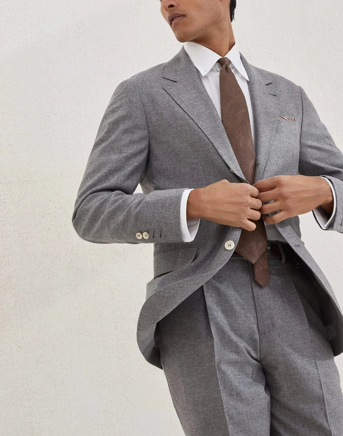 Brunello Cucinelli Cashmere-Silk Flannel Deconstructed Blazer