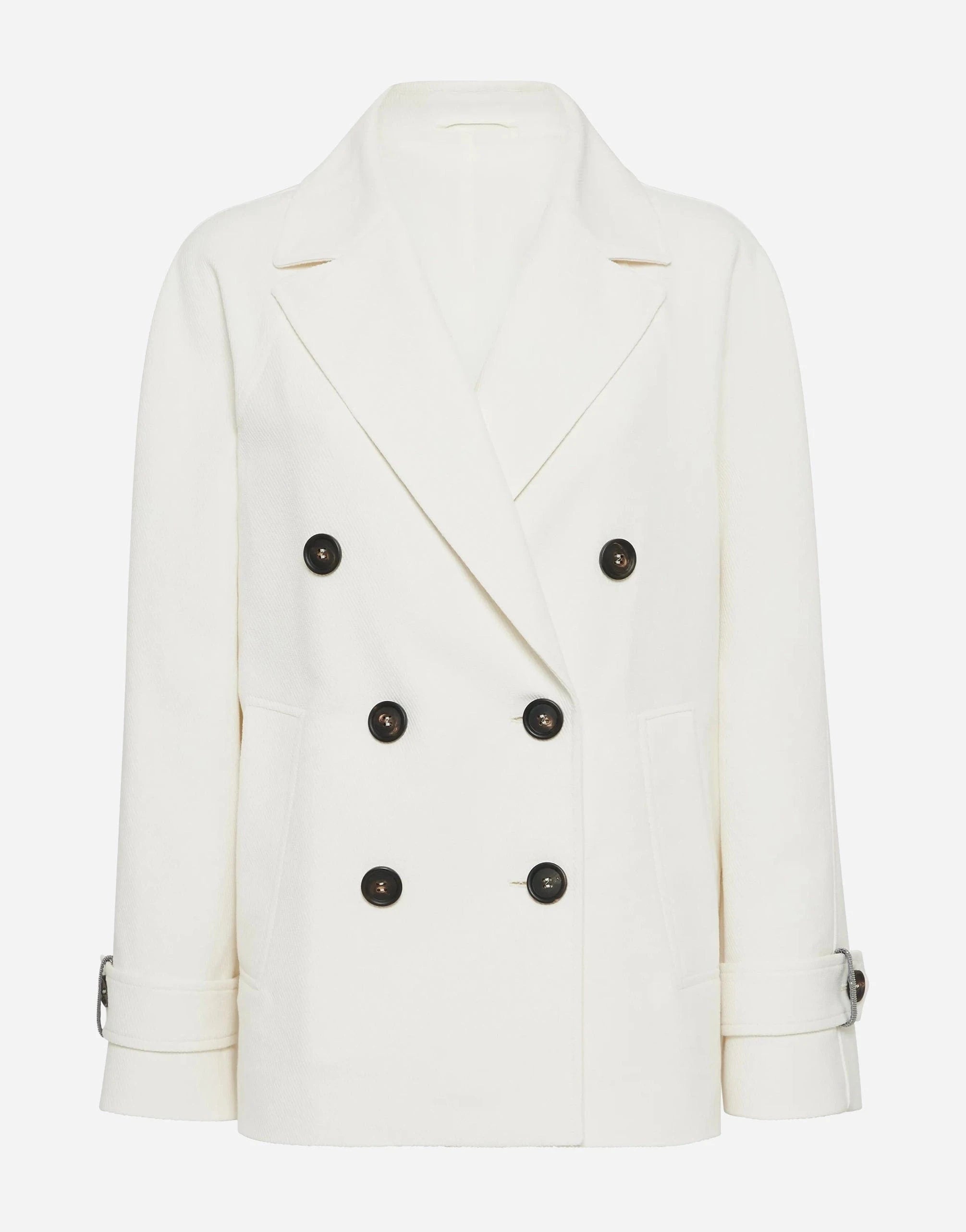 Brunello Cucinelli Cavalry Monili-Embellished Pea Coat