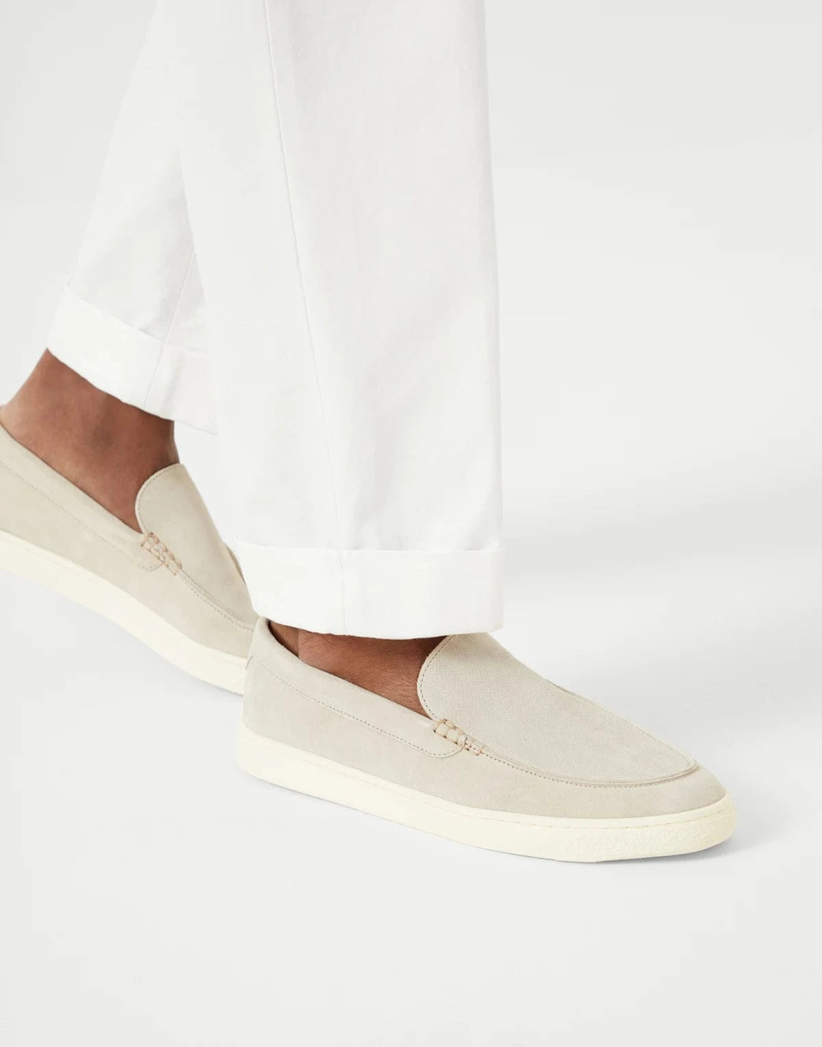 Brunello Cucinelli Chevron-Effect Suede Loafers