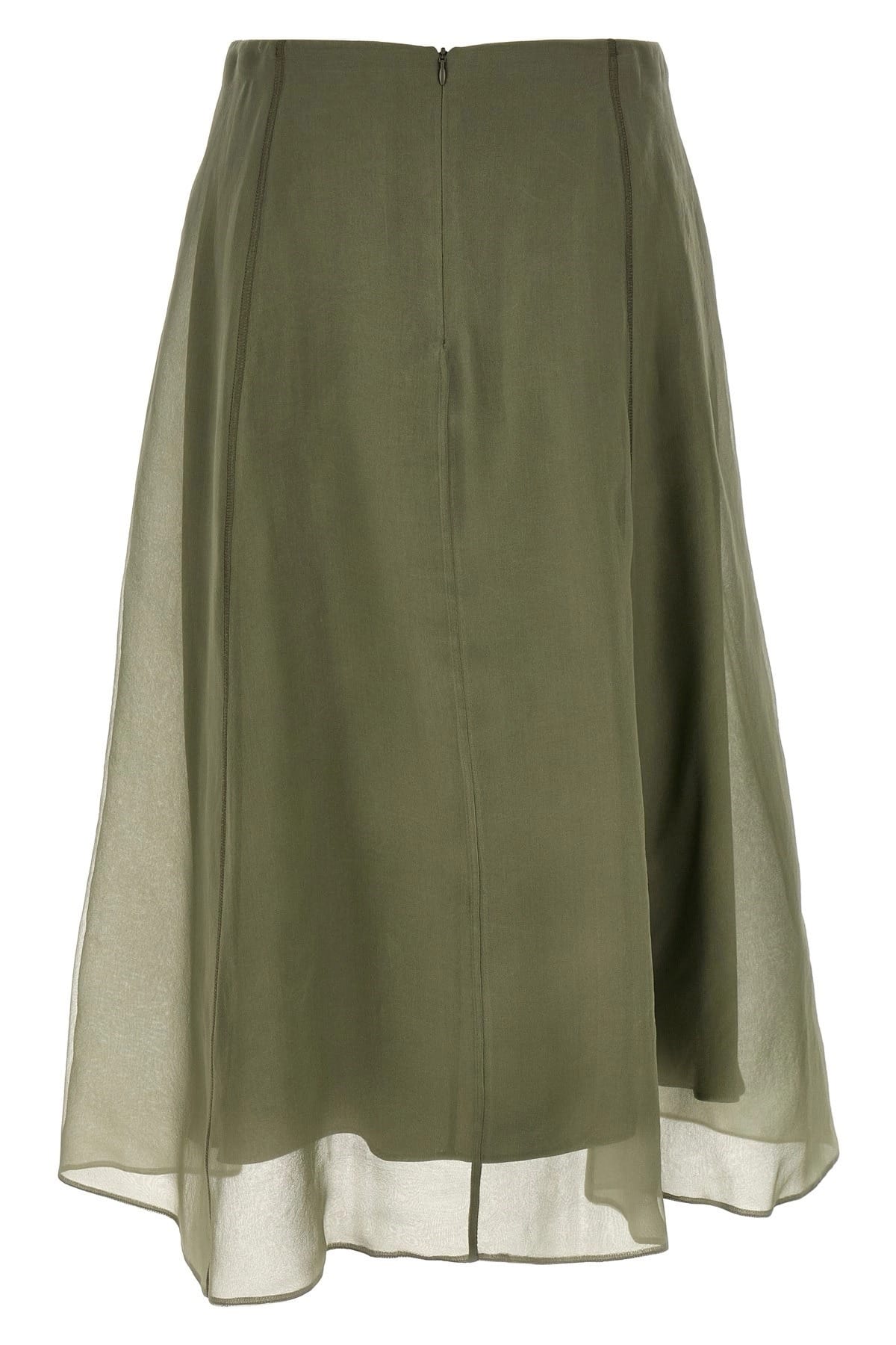 Brunello Cucinelli Circle Silk Midi Skirt - alternate view