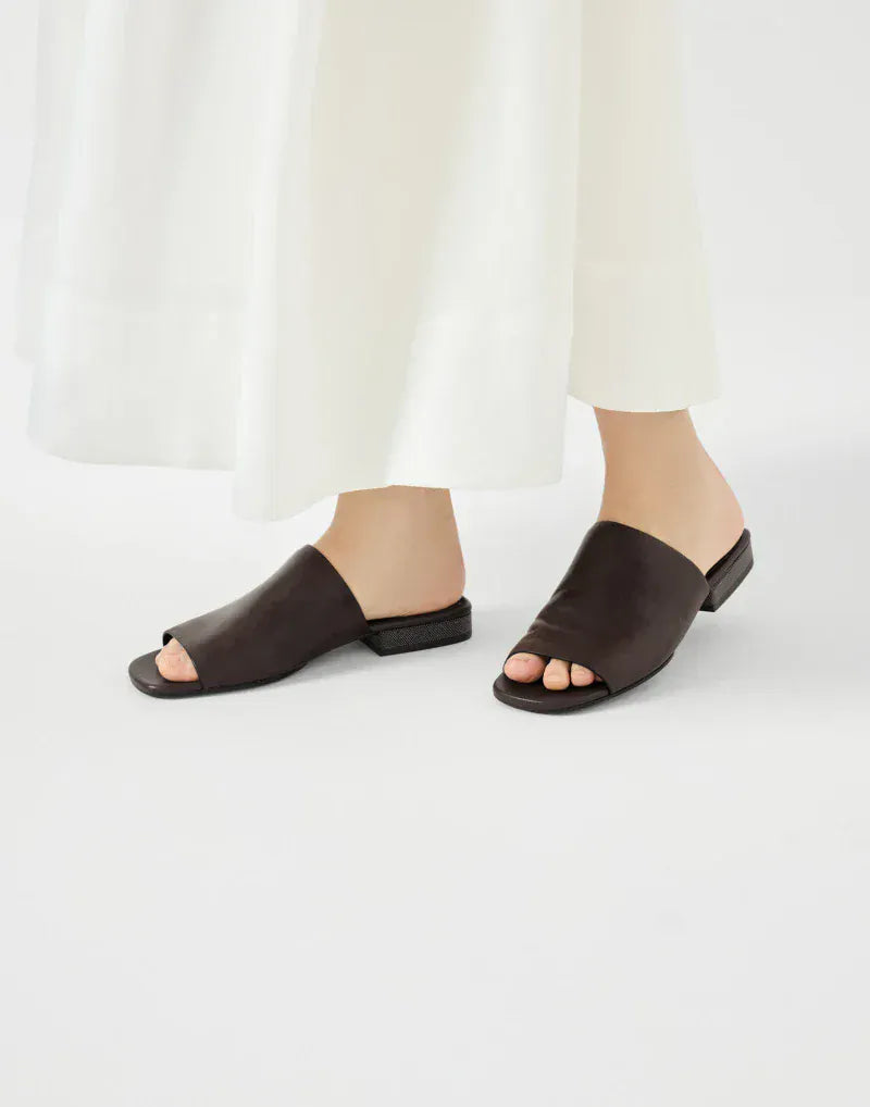 Brunello Cucinelli Cocoa Riding Monili Leather Mules