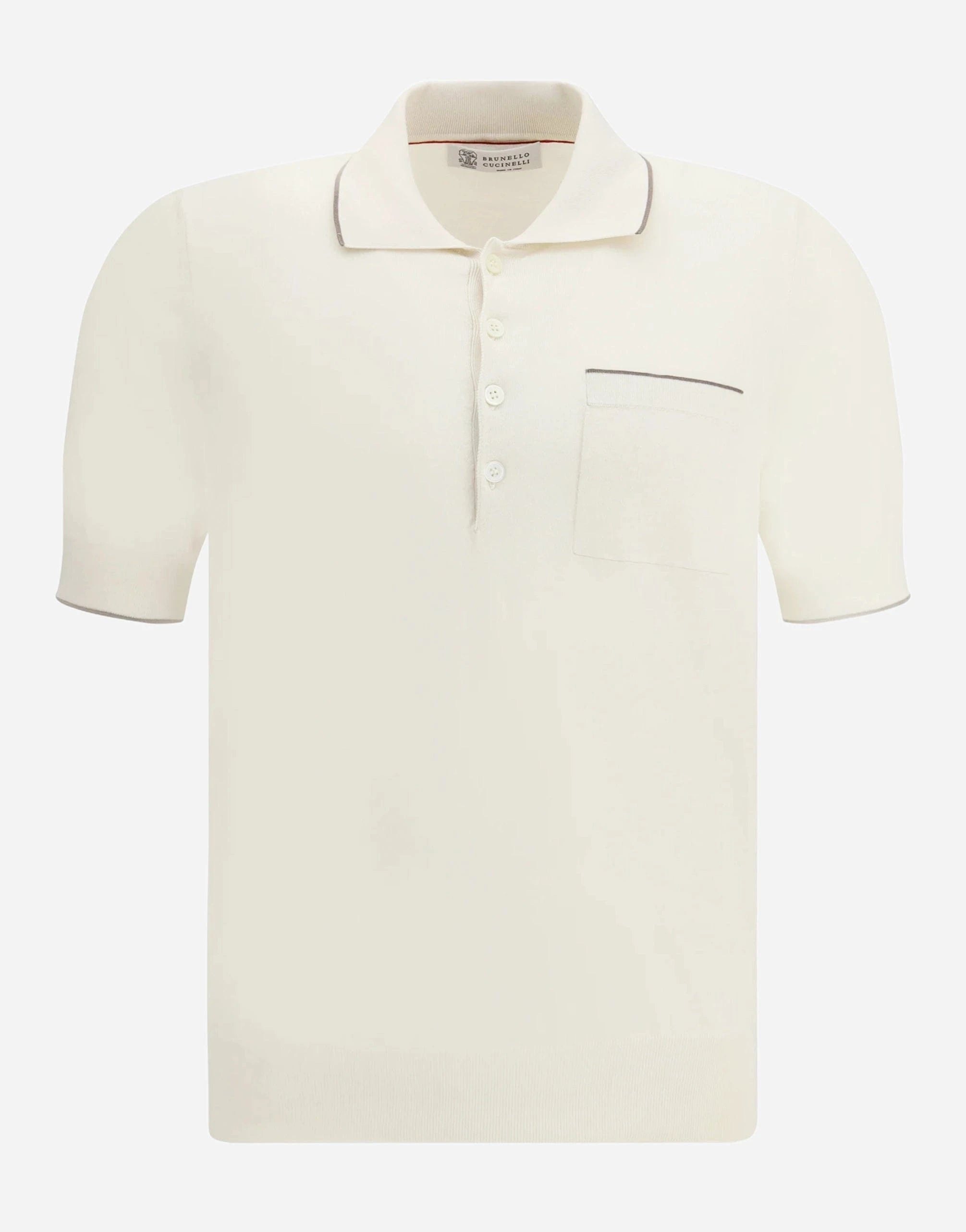 Brunello Cucinelli Contrast-Trim Cotton Polo Shirt