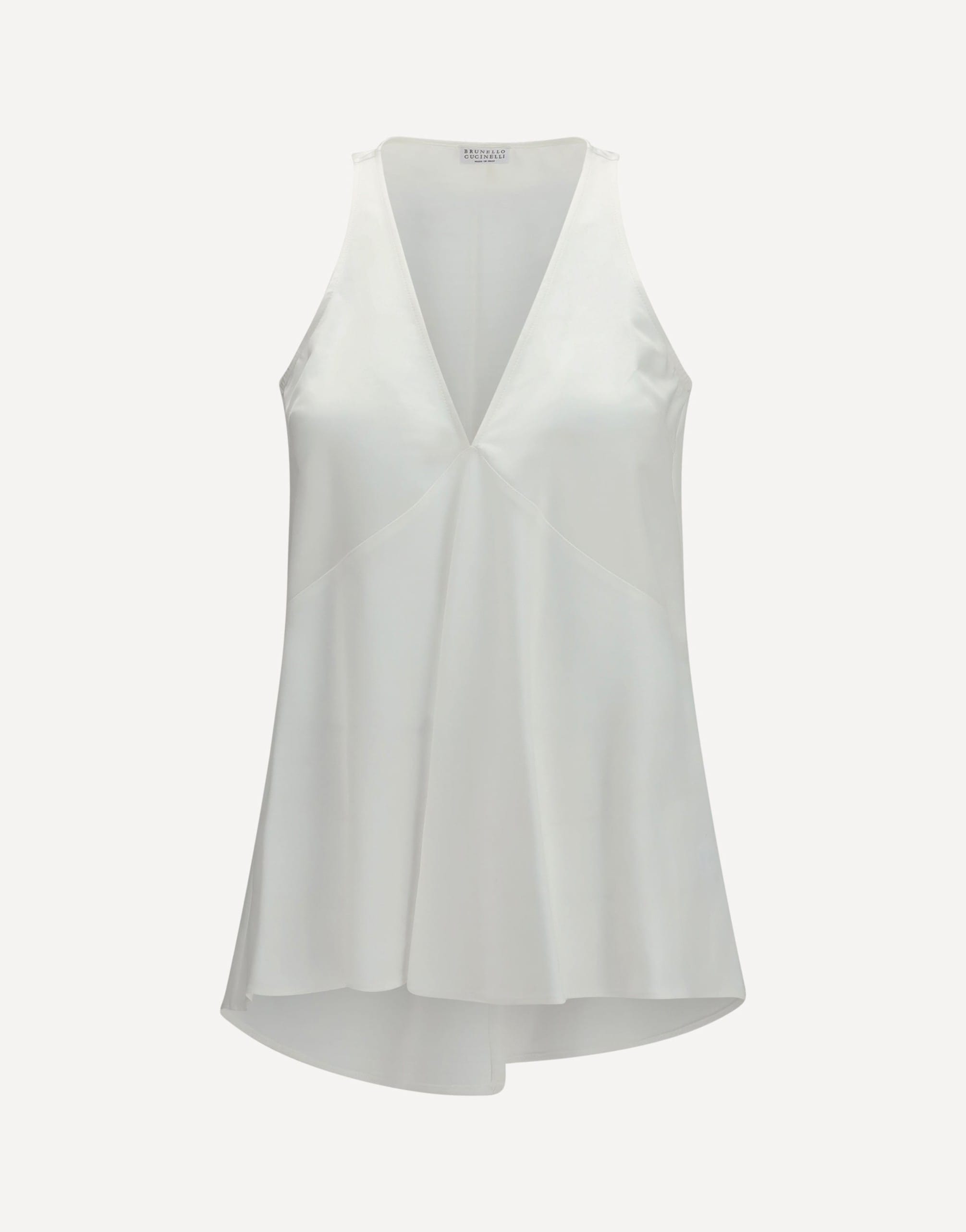 Brunello Cucinelli Cotton And Silk Satin Top
