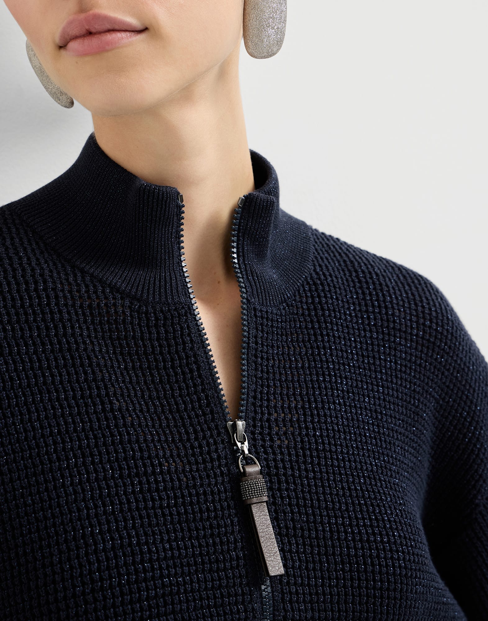 Brunello Cucinelli Cotton Blend Sparkling Net Cardigan