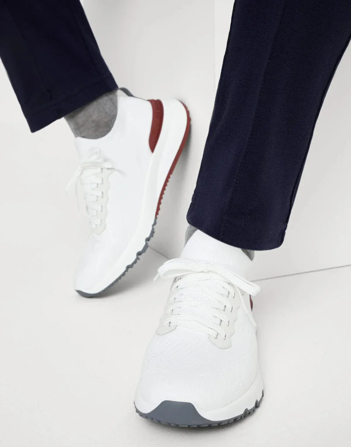 Brunello Cucinelli Cotton Knit Leather Sneakers - alternate view