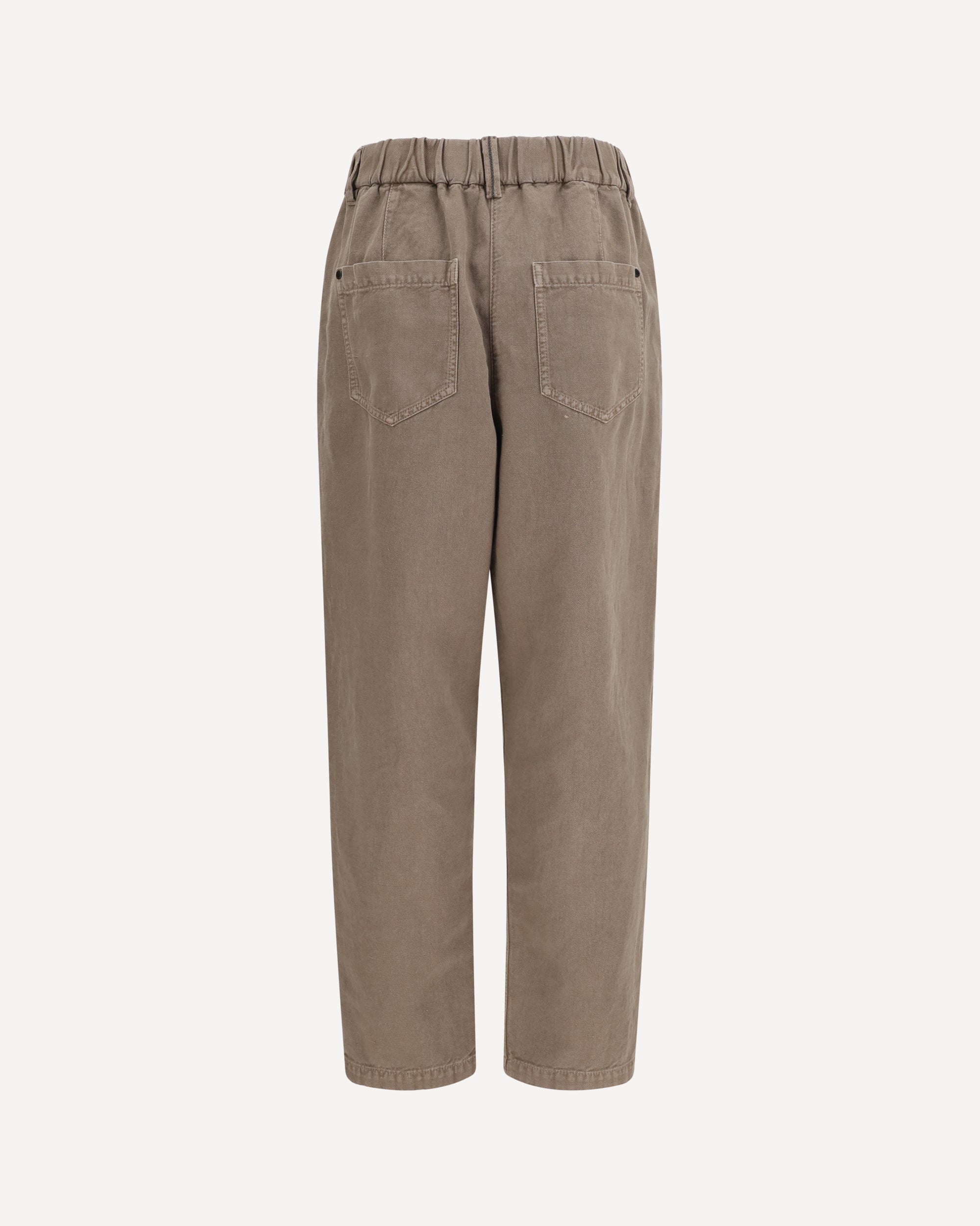 Brunello Cucinelli Brunello Cucinelli Cotton Linen Pull-On Pants
