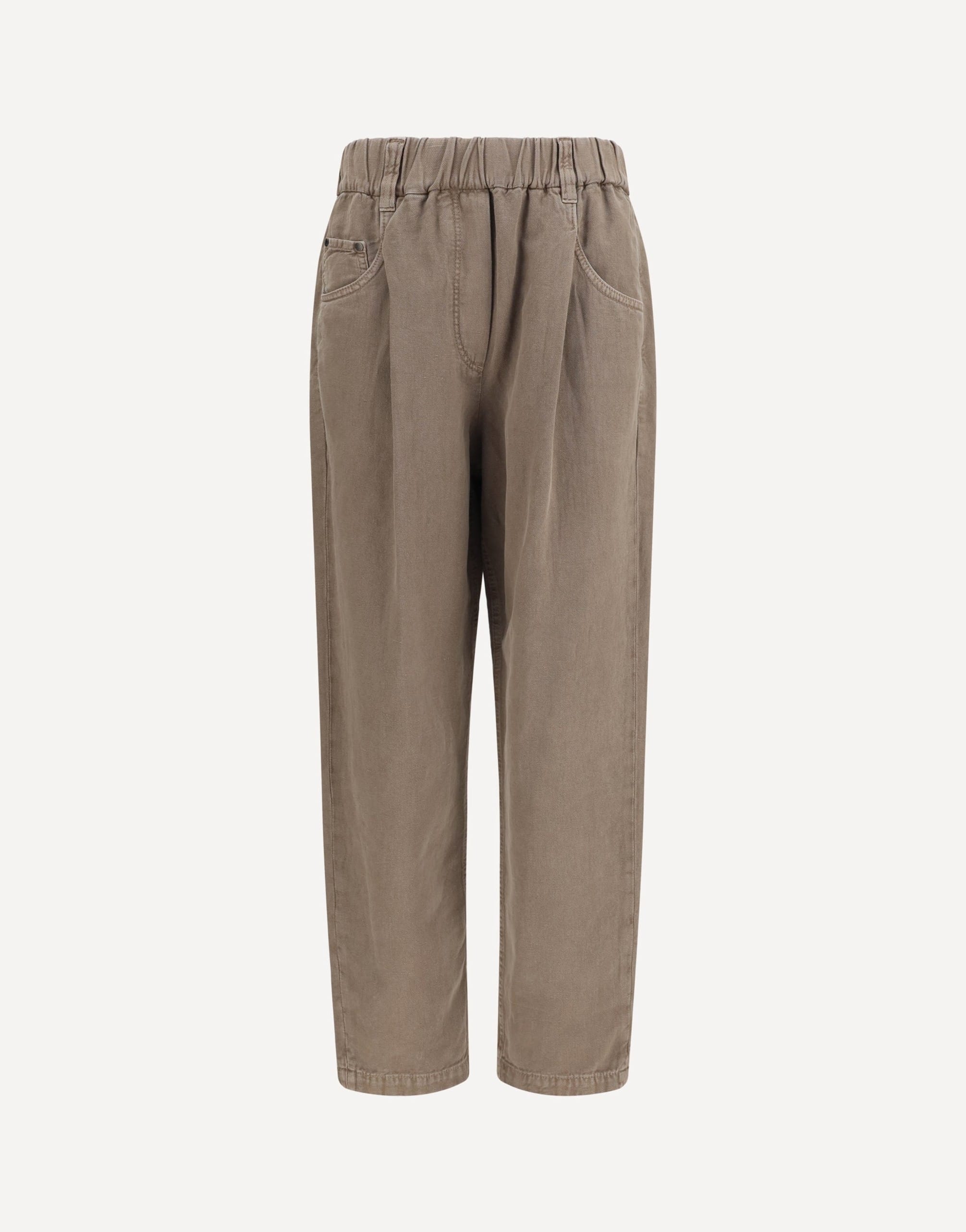 Brunello Cucinelli Brunello Cucinelli Cotton Linen Pull-On Pants
