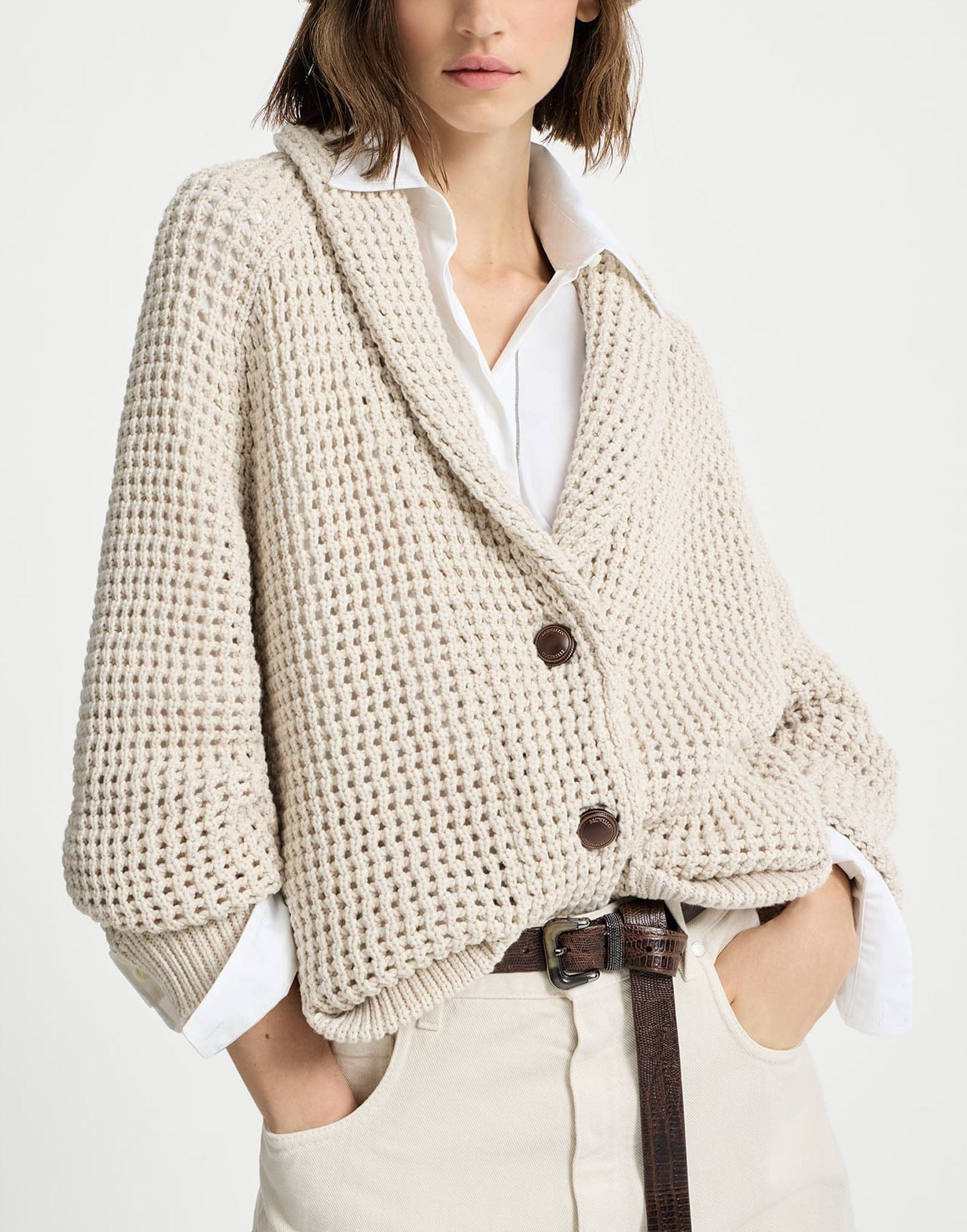 Brunello Cucinelli Cotton Net Cardigan