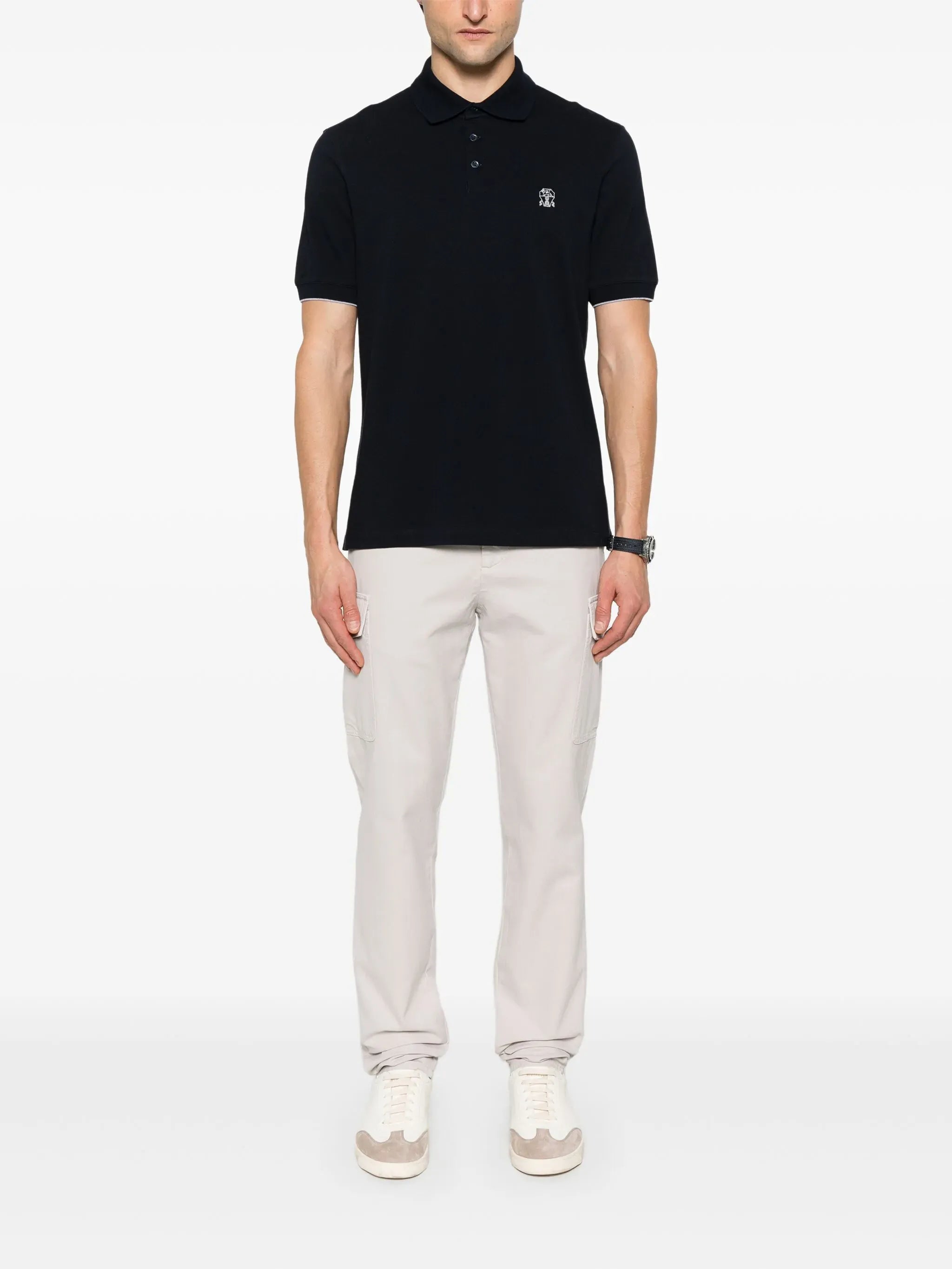 Brunello Cucinelli Cotton Piqué Logo Polo Shirt