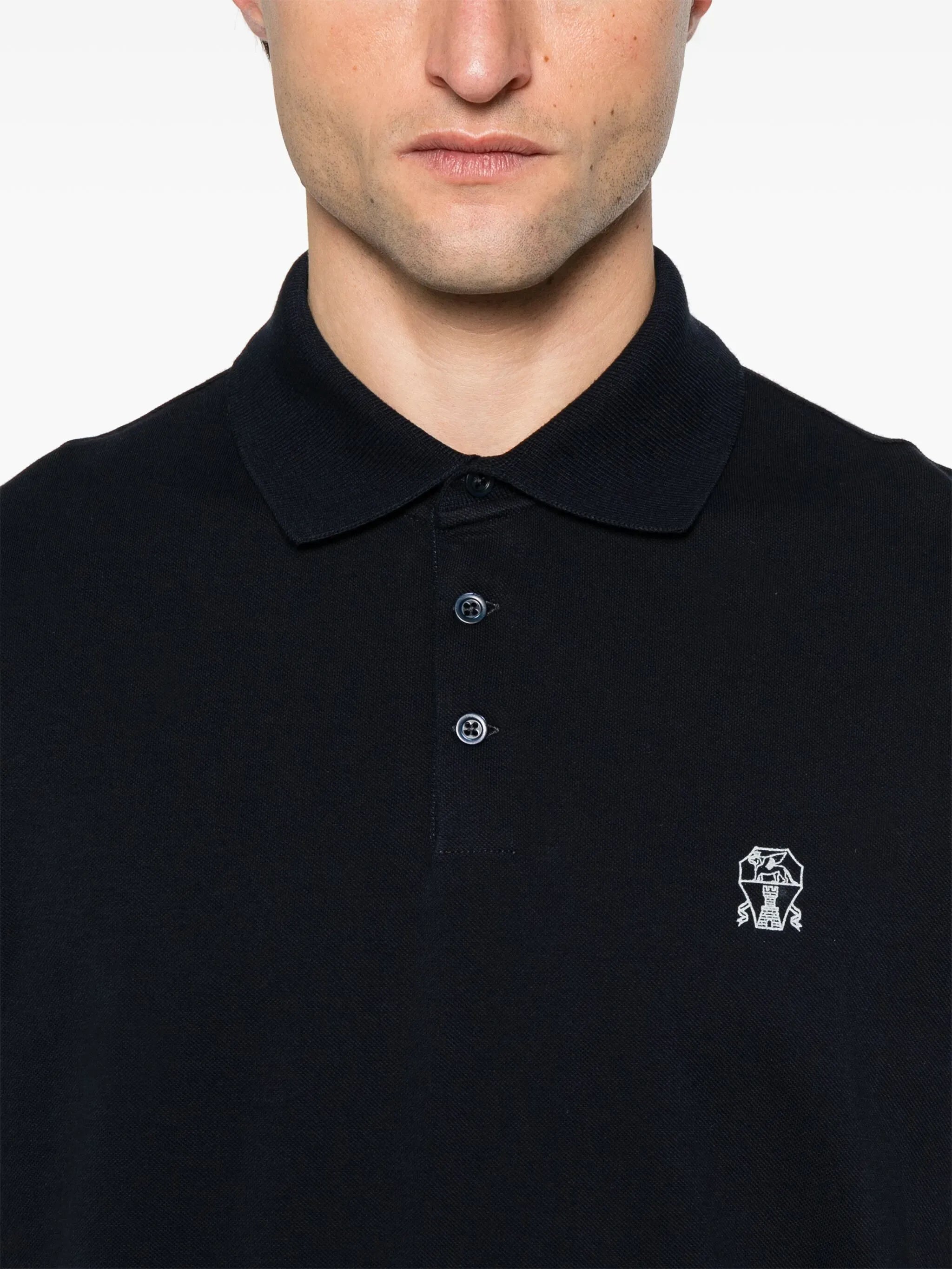 Brunello Cucinelli Cotton Piqué Logo Polo Shirt