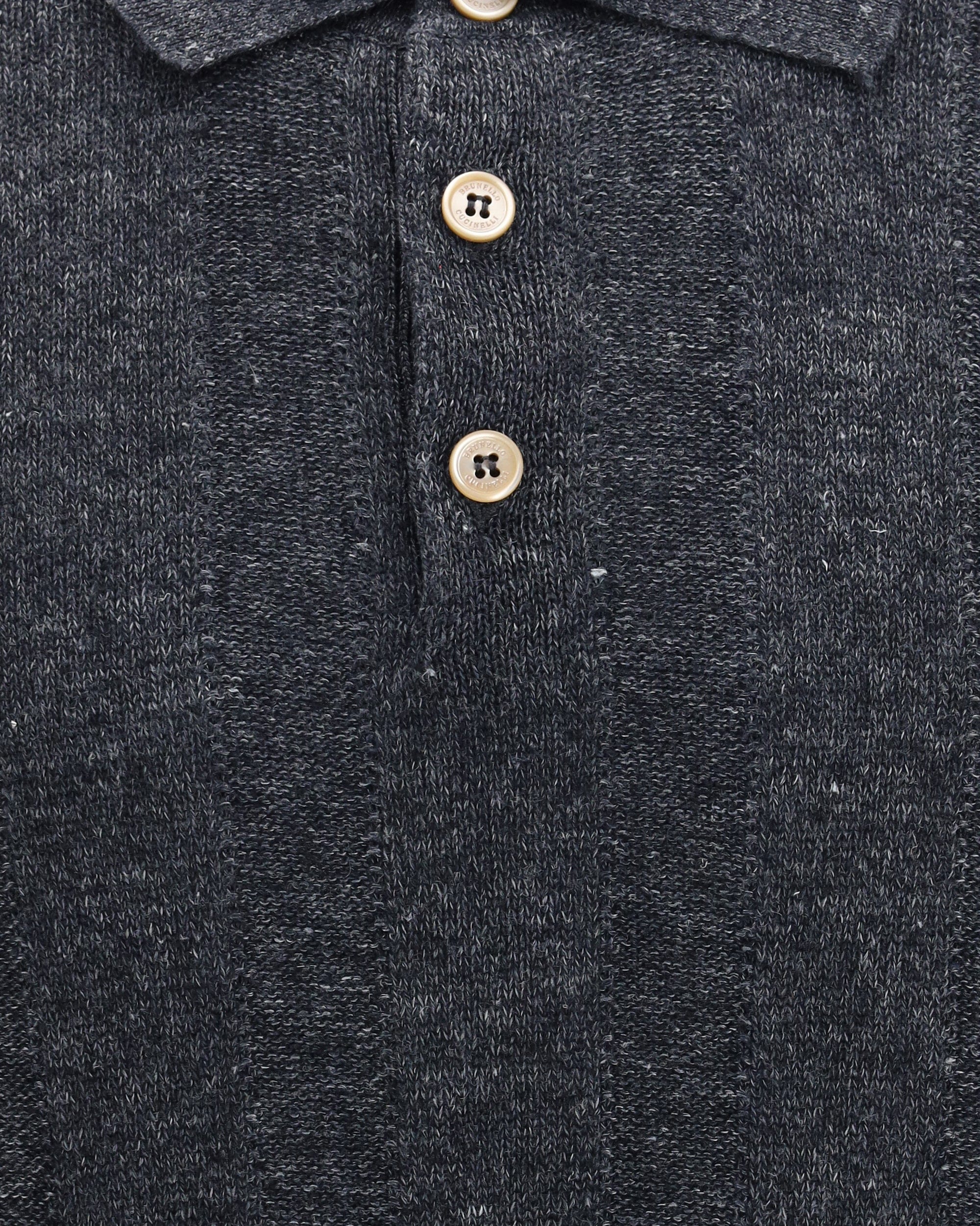 Brunello Cucinelli Cotton Polo Sweater With Striped Knit