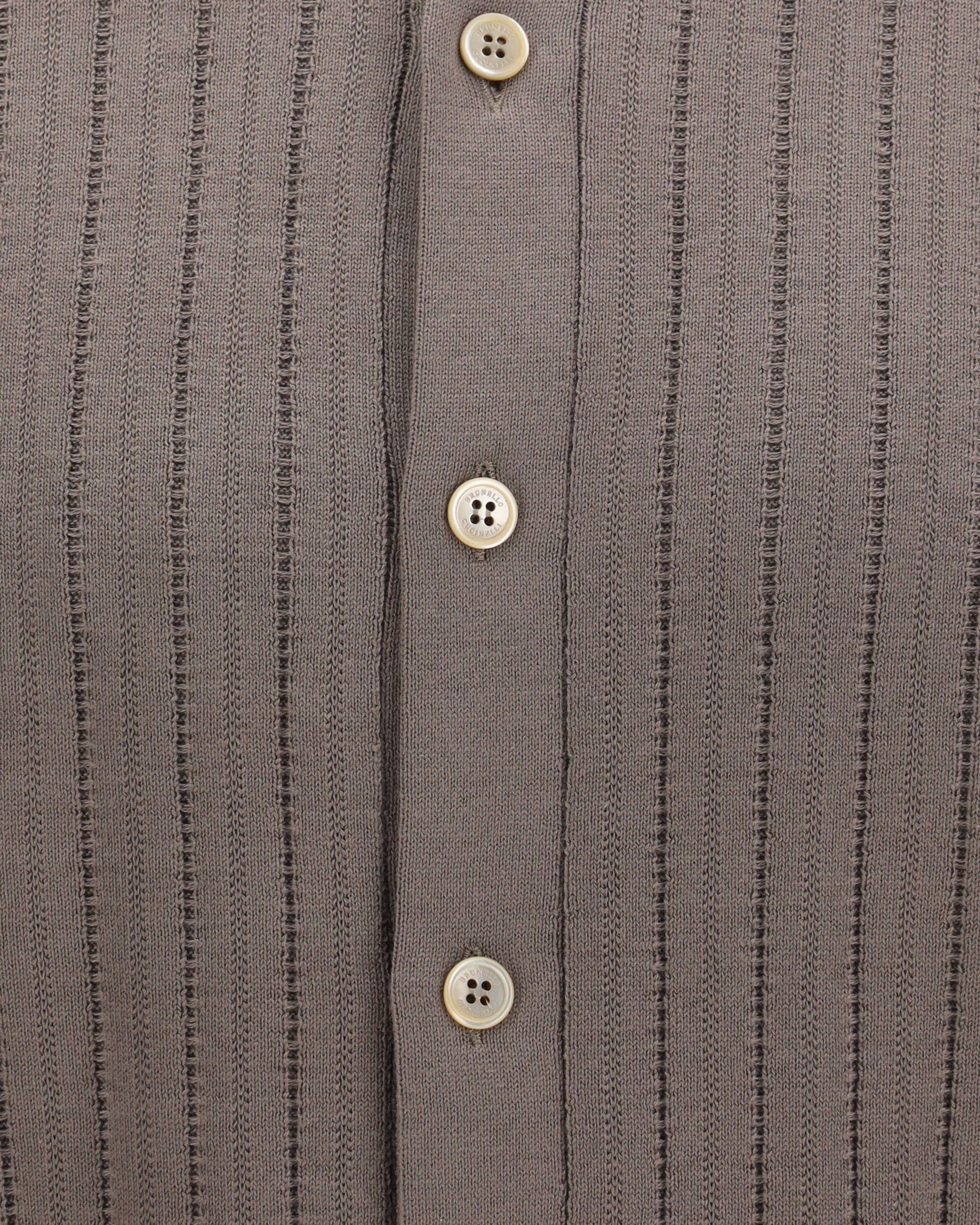 Brunello Cucinelli Cotton Ribbed Knit Shirt