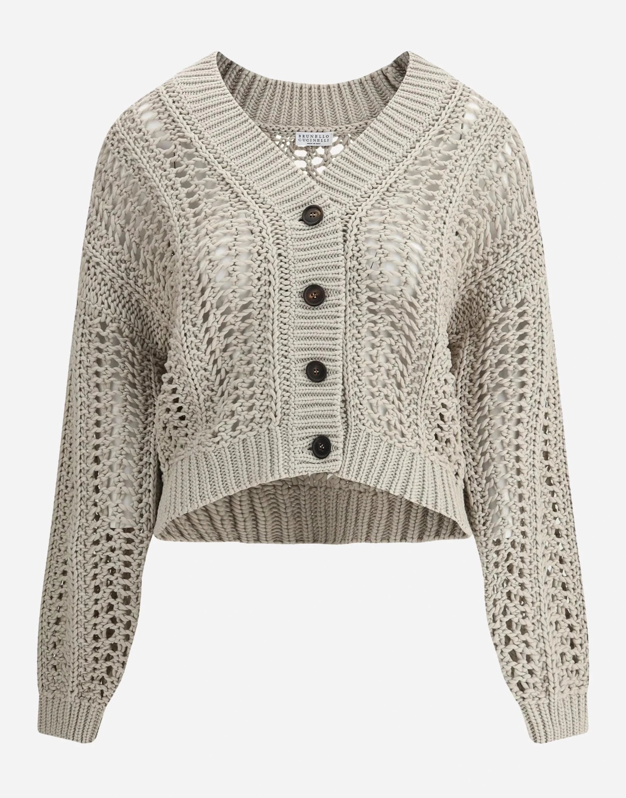 Brunello Cucinelli Cotton Ribbed Net Cardigan