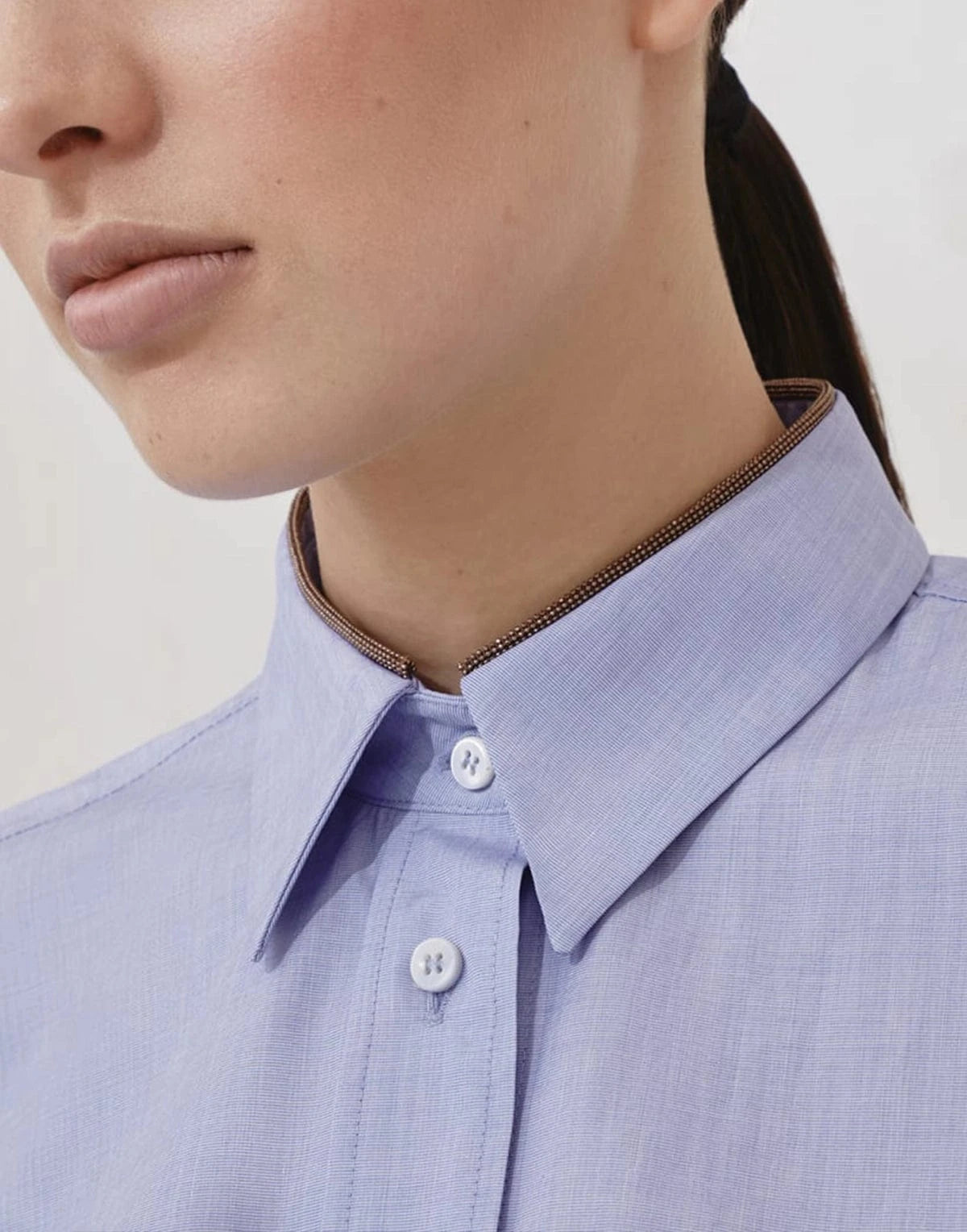 Brunello Cucinelli Cotton Shiny-Collar Shirt