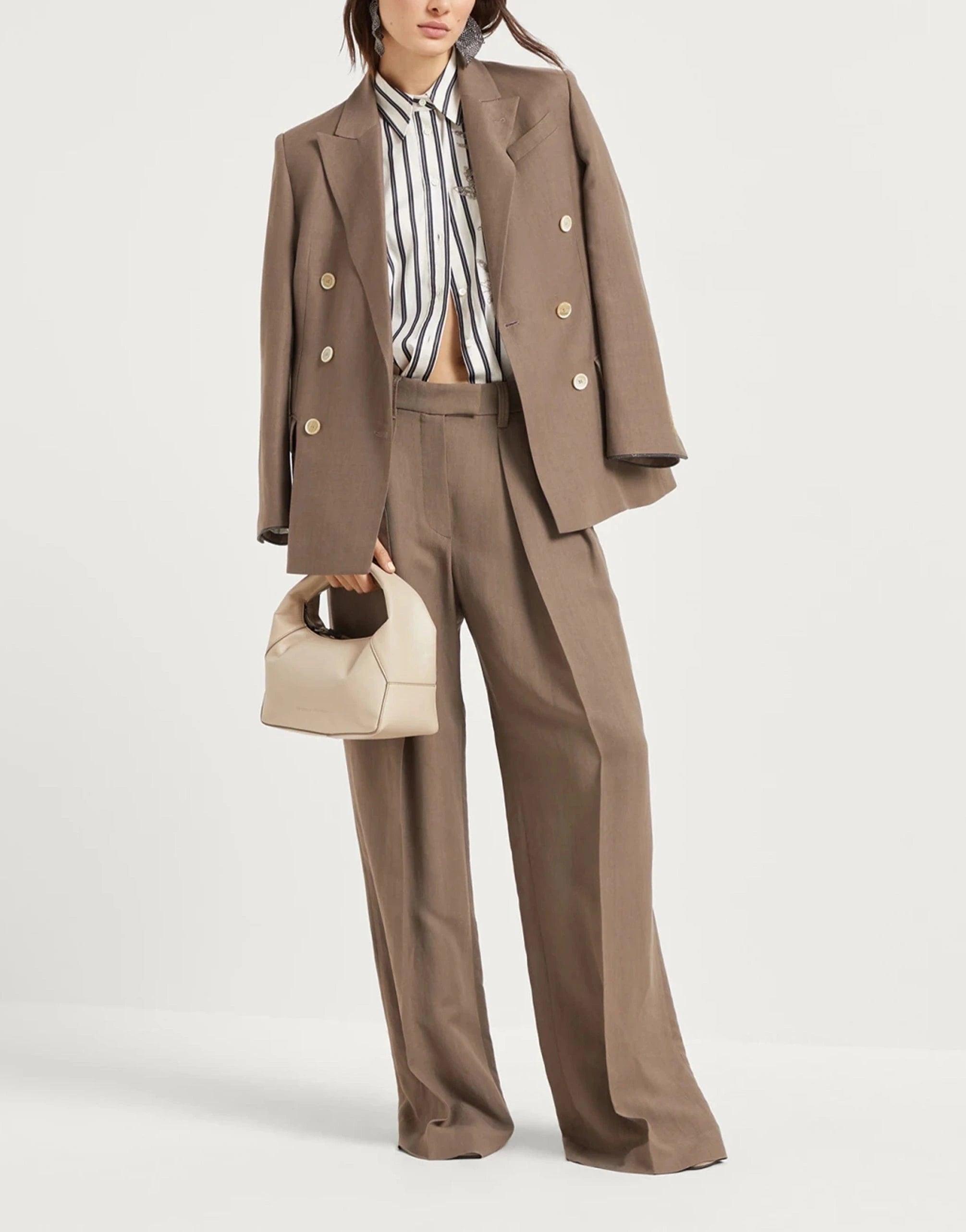 Brunello Cucinelli Cotton-Silk Flora Embroidery Shirt