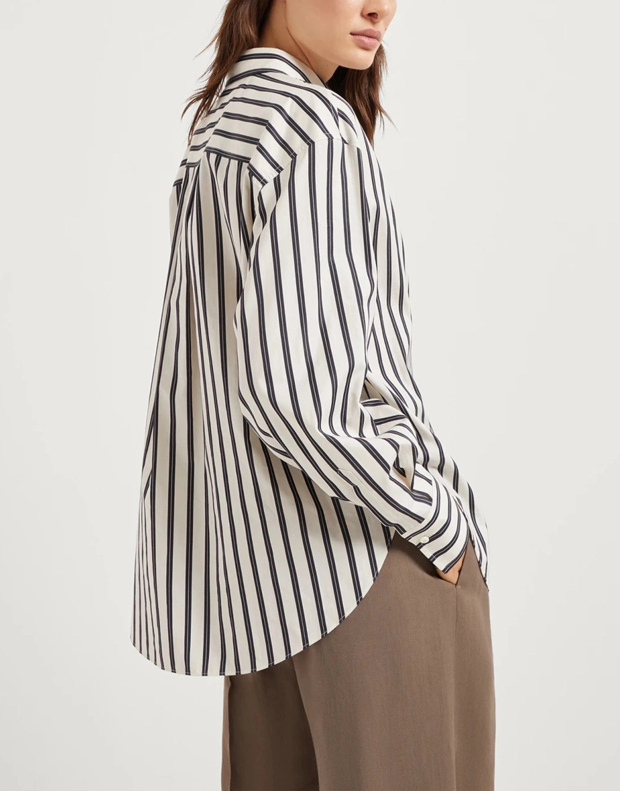 Brunello Cucinelli Cotton-Silk Flora Embroidery Shirt