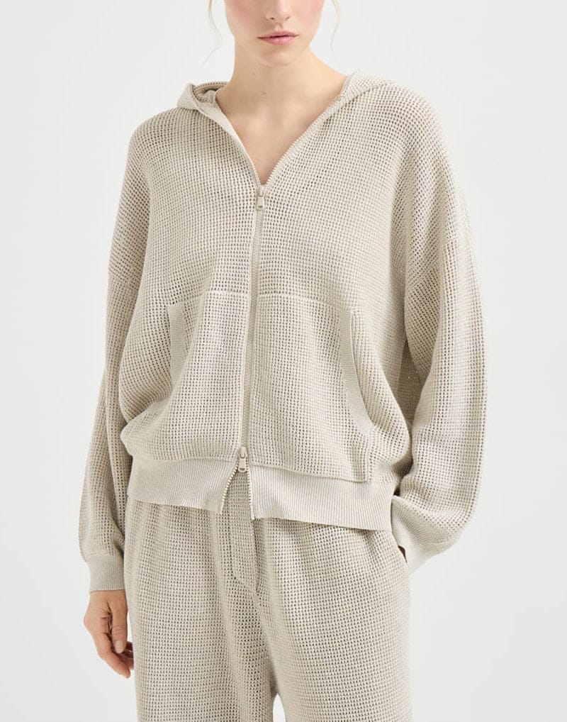 Brunello Cucinelli Cotton Sparkling Net Hoodie