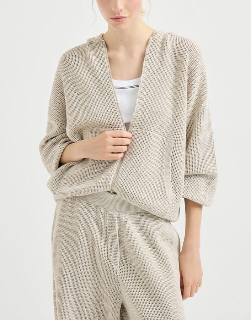 Brunello Cucinelli Cotton Sparkling Net Hoodie