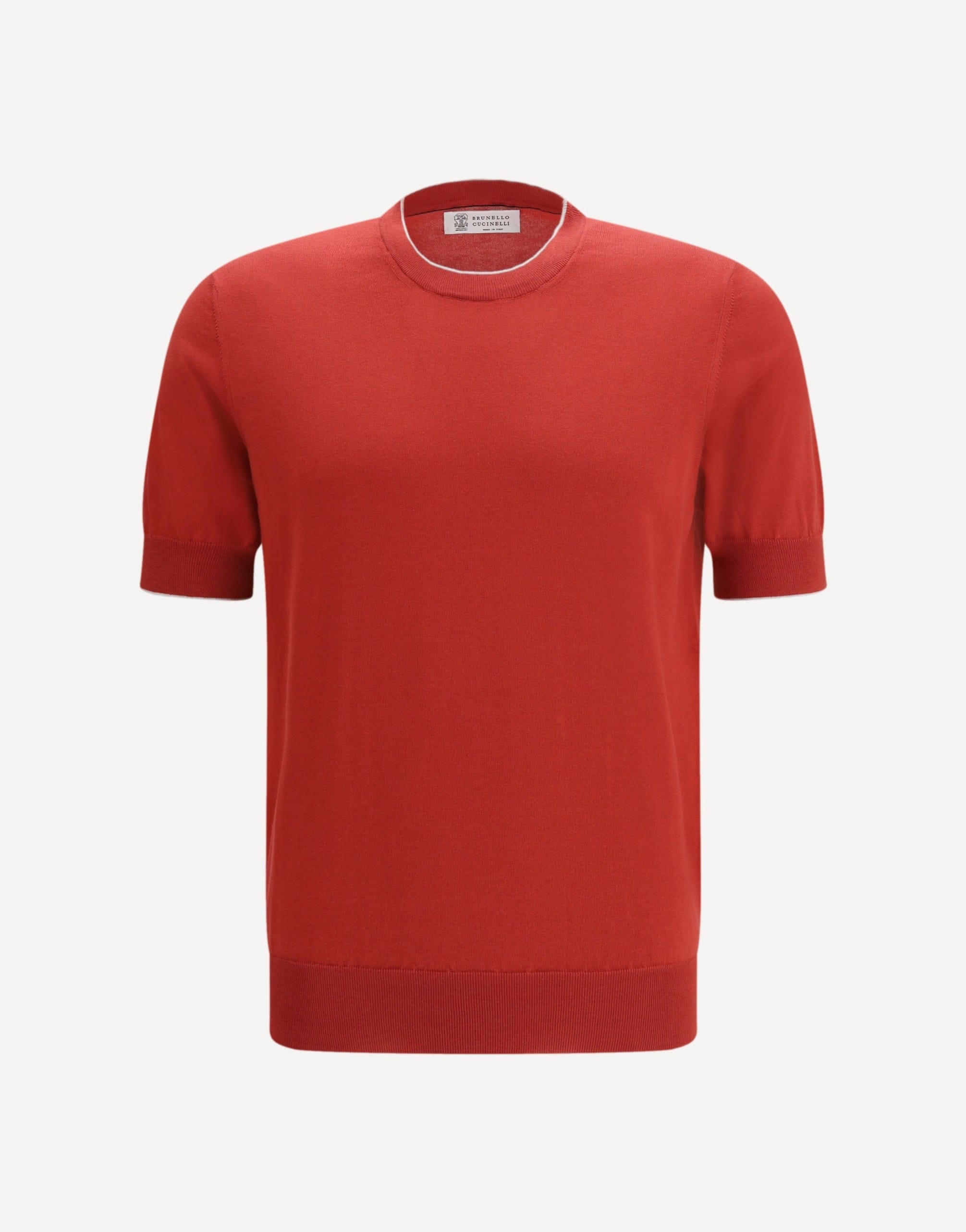 Brunello Cucinelli Cotton T-Shirt With Ribbed Crew Neck