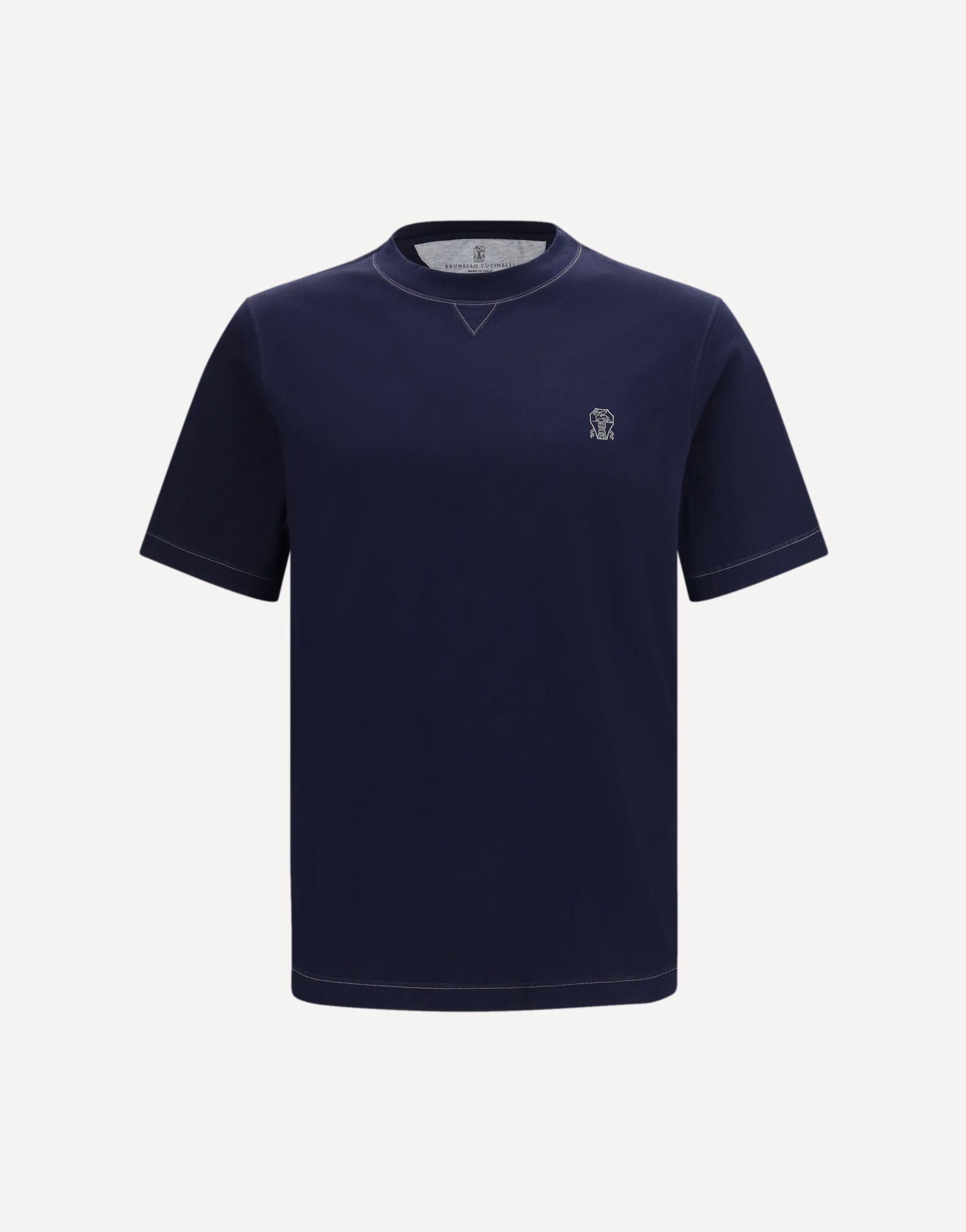 Brunello Cucinelli Cotton T-Shirt With Ribbed Crew Neck