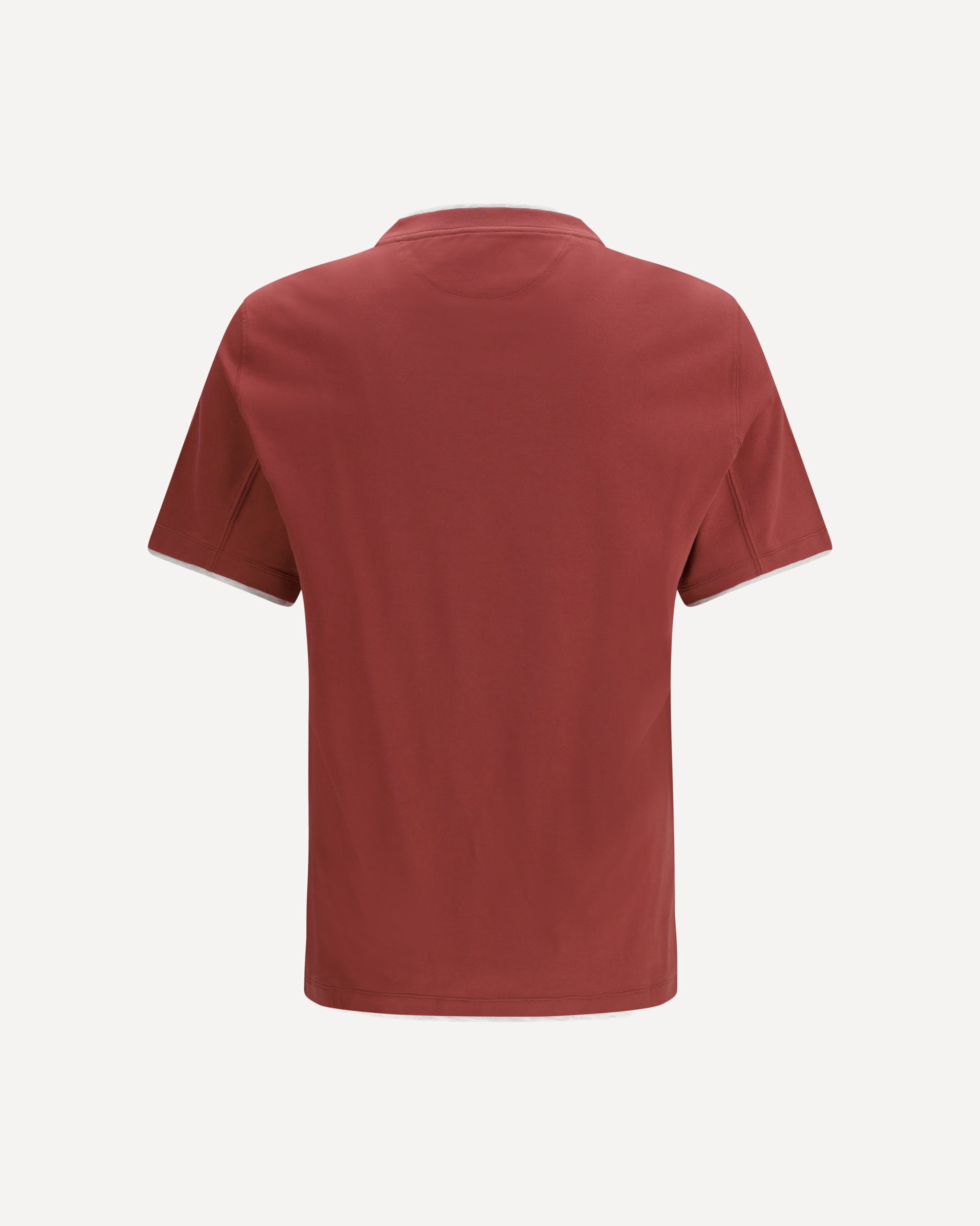Brunello Cucinelli Cotton Two-Tone Double-Layer Hem T-Shirt - alternate view