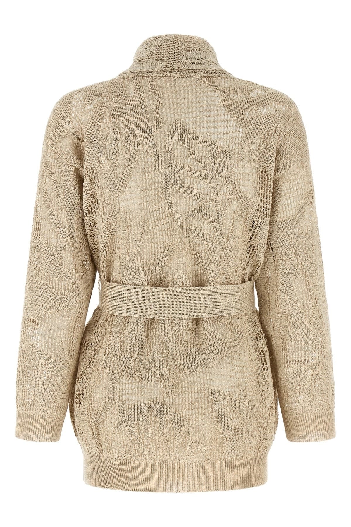 Brunello Cucinelli Cardigan en crochet à col châle - alternate view