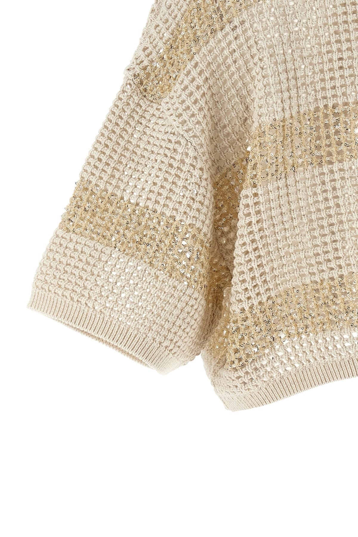 Brunello Cucinelli Brunello Cucinelli Crop Cotton Mesh Cardigan