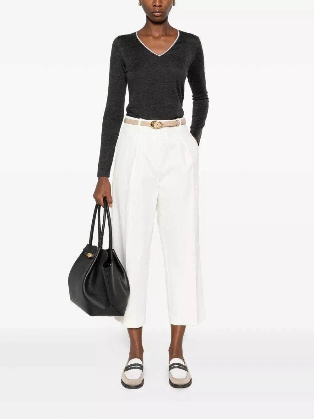 Brunello Cucinelli Cropped Cotton Trousers