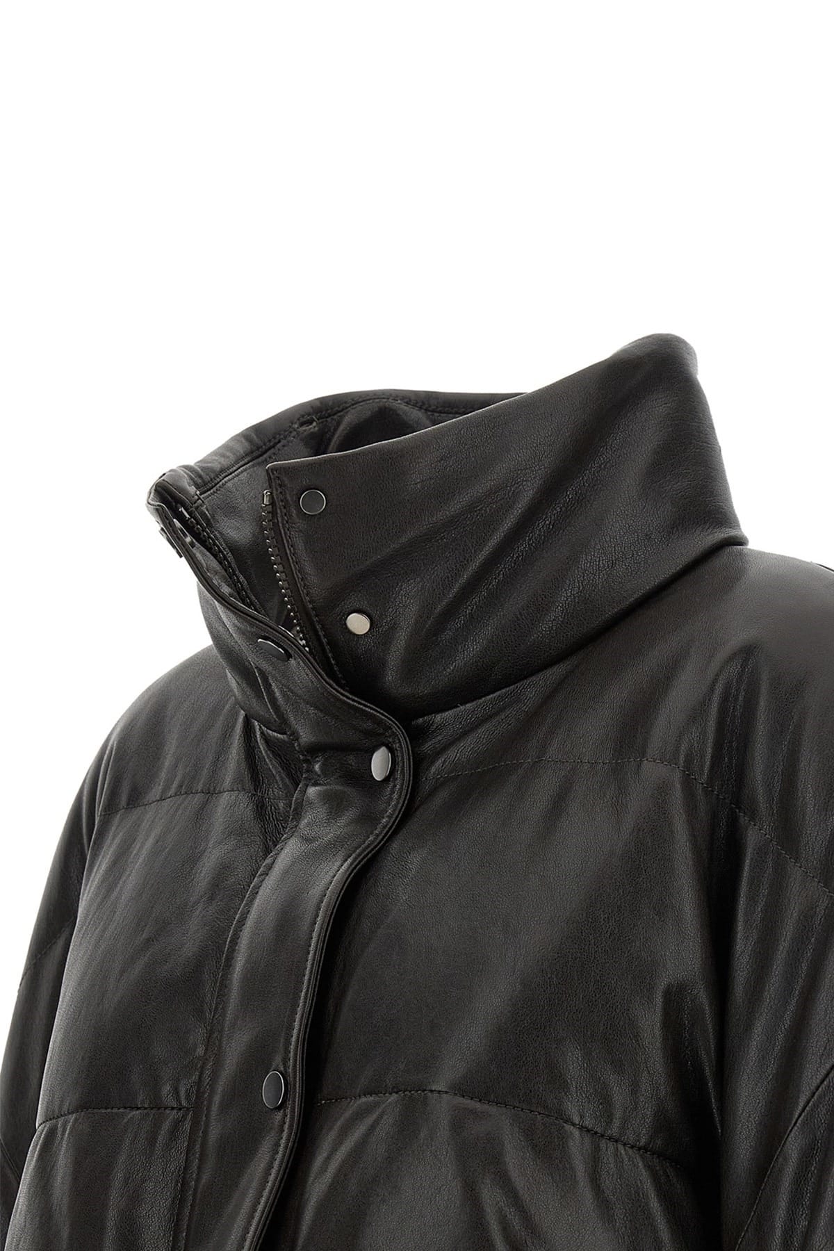 Brunello Cucinelli Brunello Cucinelli Cropped Padded Leather Jacket