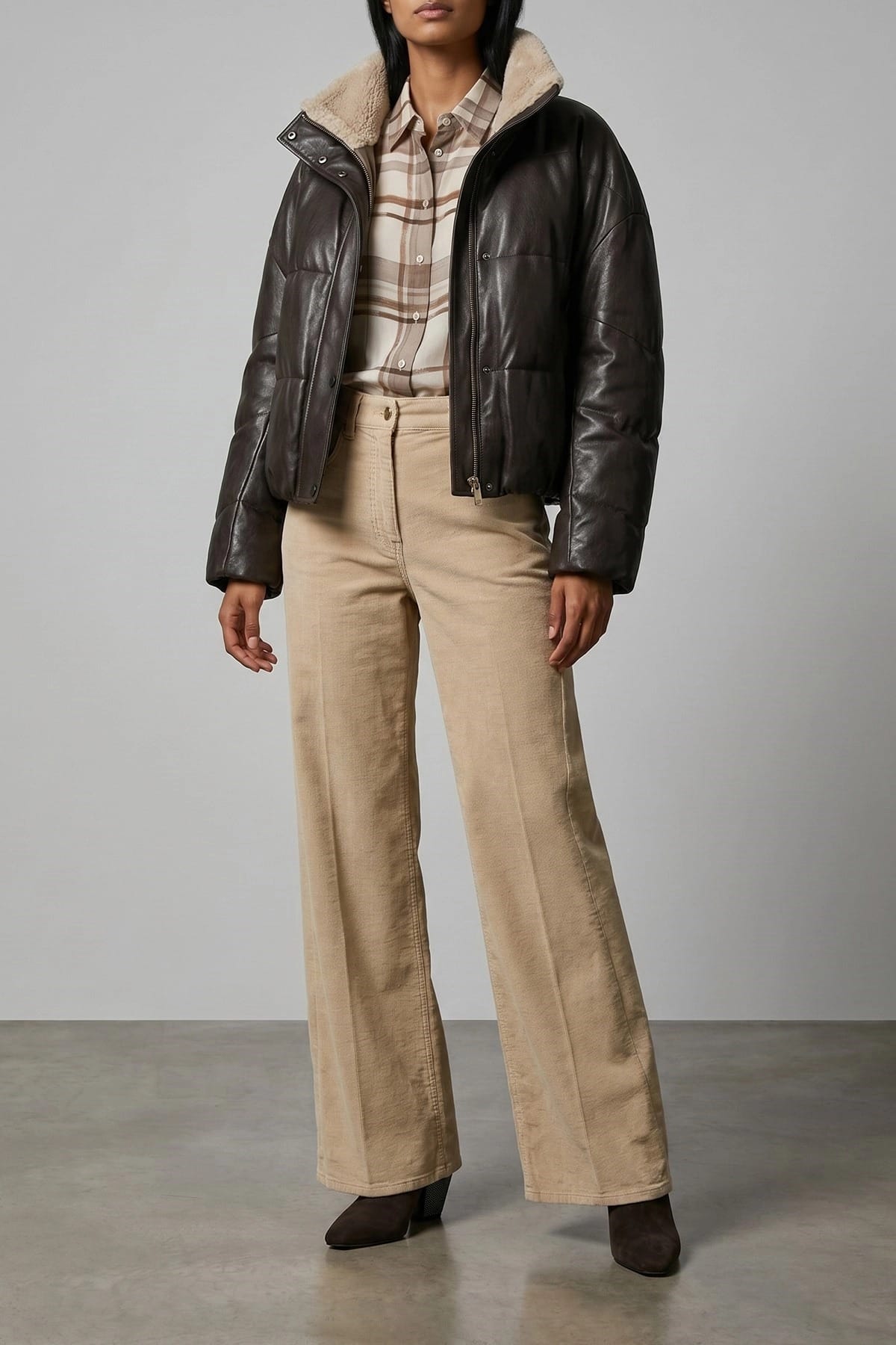 Brunello Cucinelli Brunello Cucinelli Cropped Padded Leather Jacket
